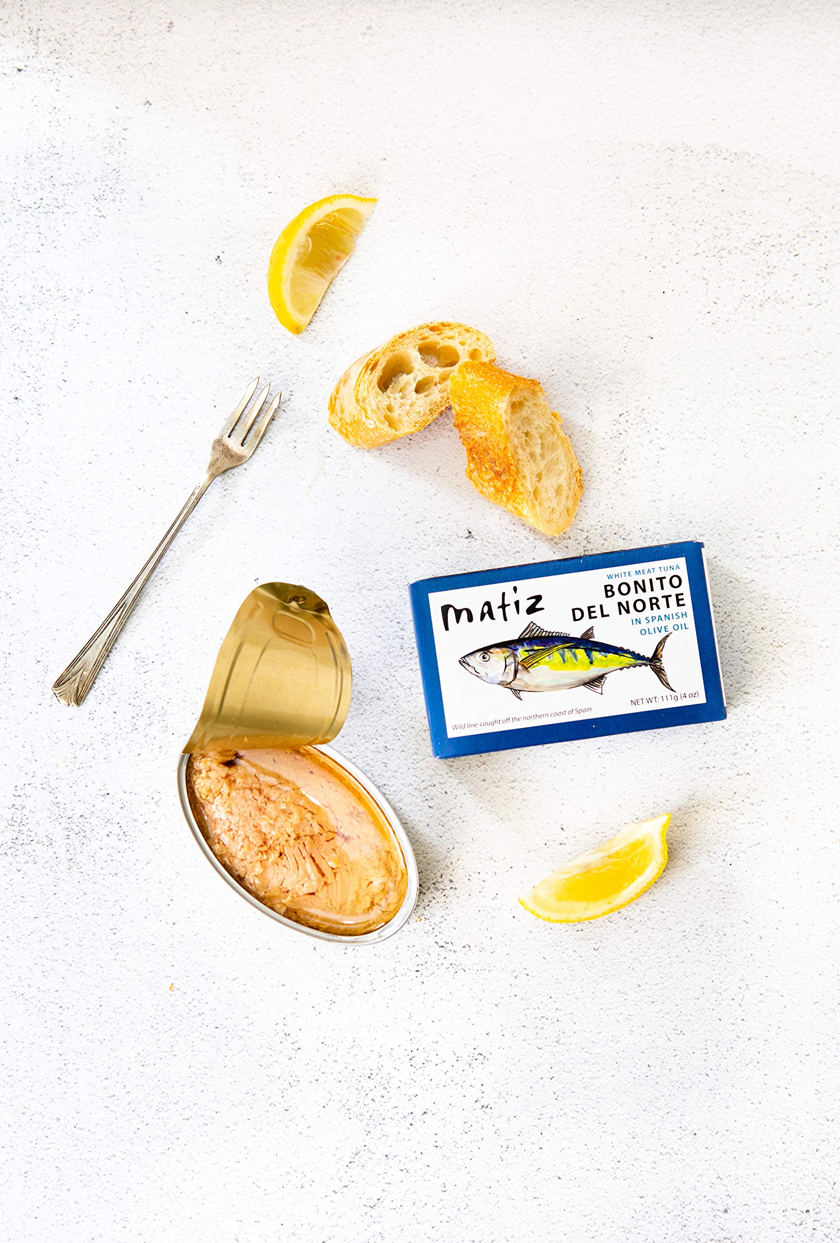 Matiz España Bonito Del Norte, 4 Ounce, White Meat Tuna in Olive Oil (12 Tins)