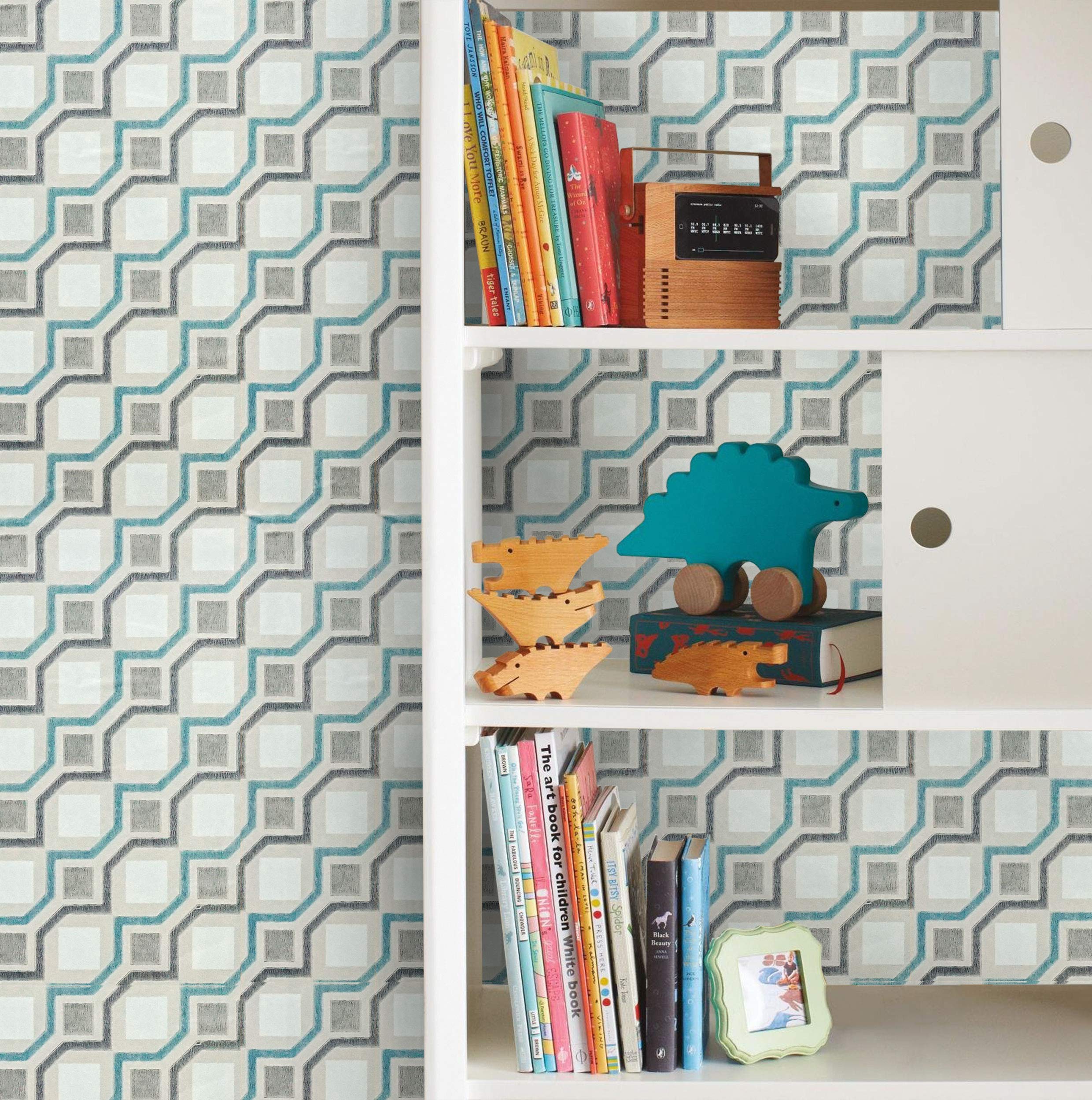 Timeet 17.71”X 78.7” Stripe Wallpaper Geometric Wall Paper Peel and Stick Wallpaper Colourful Self Adhesive Wallpaper Removable Wallpaper Modern Design Wall Covering Shelf Liner Drawer Liner Film Roll