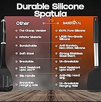 Vista 5 de Silicone Spatula Set - Turner Spatulas Silicone Heat Resistant 600°F - Slotted & Solid Spatula for Cooking Fish, Eggs, Pancakes Flipper – Spatulas