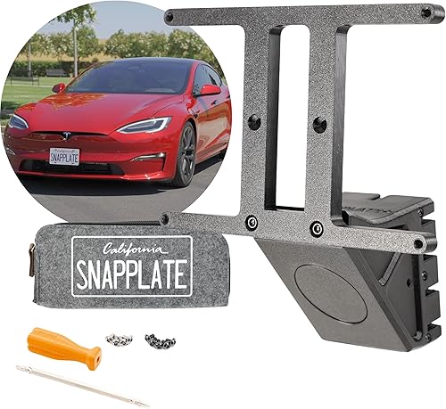 Miniatura 1 de + (Modelo S) Fuerza optimizada, antirrobo, extraíble, altura ajustable, fabricado en Estados Unidos y patentado - Soporte de placa frontal para