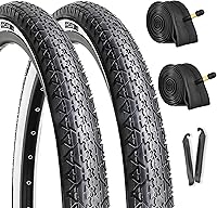 Hycline 26x2.125 Beach Cruiser Bike Tires 2-Pack with Tubes & Levers - Folding, Puncture-Resistant for Urban Commuting & Cruisers