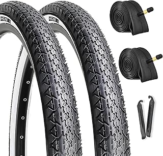 Hycline 26x2.125 Cruiser Bike Tires Set: 2-Pack 26-inch Premium Butyl Rubber High-Performance Folding Replacement Bicycle Tires for Beach Cruiser and Urban Commuting Bicycle