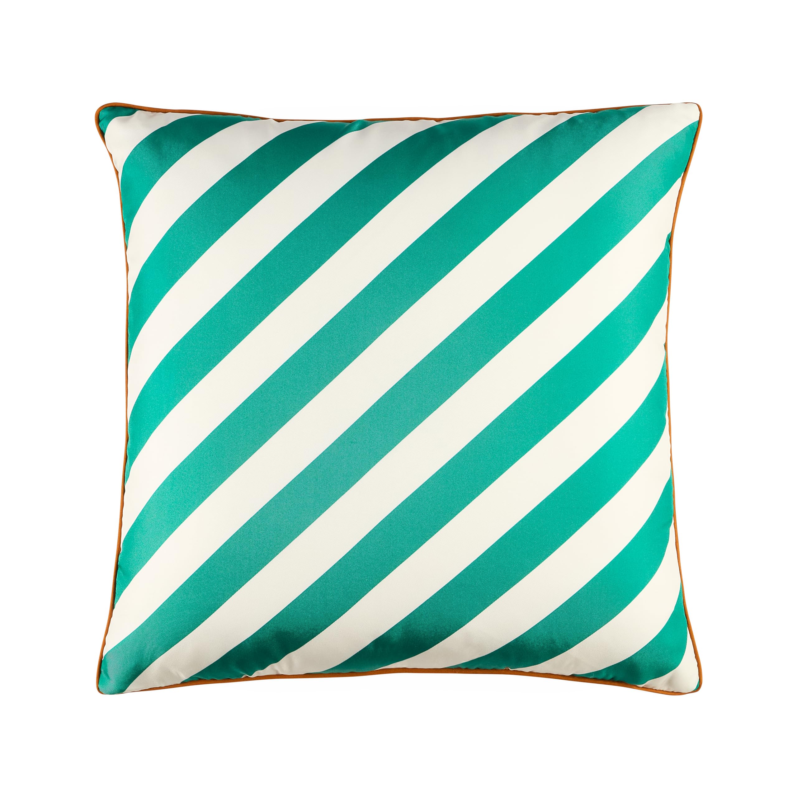 Jonathan Adler Cabana Green/Ivory Silk Pillow, Square