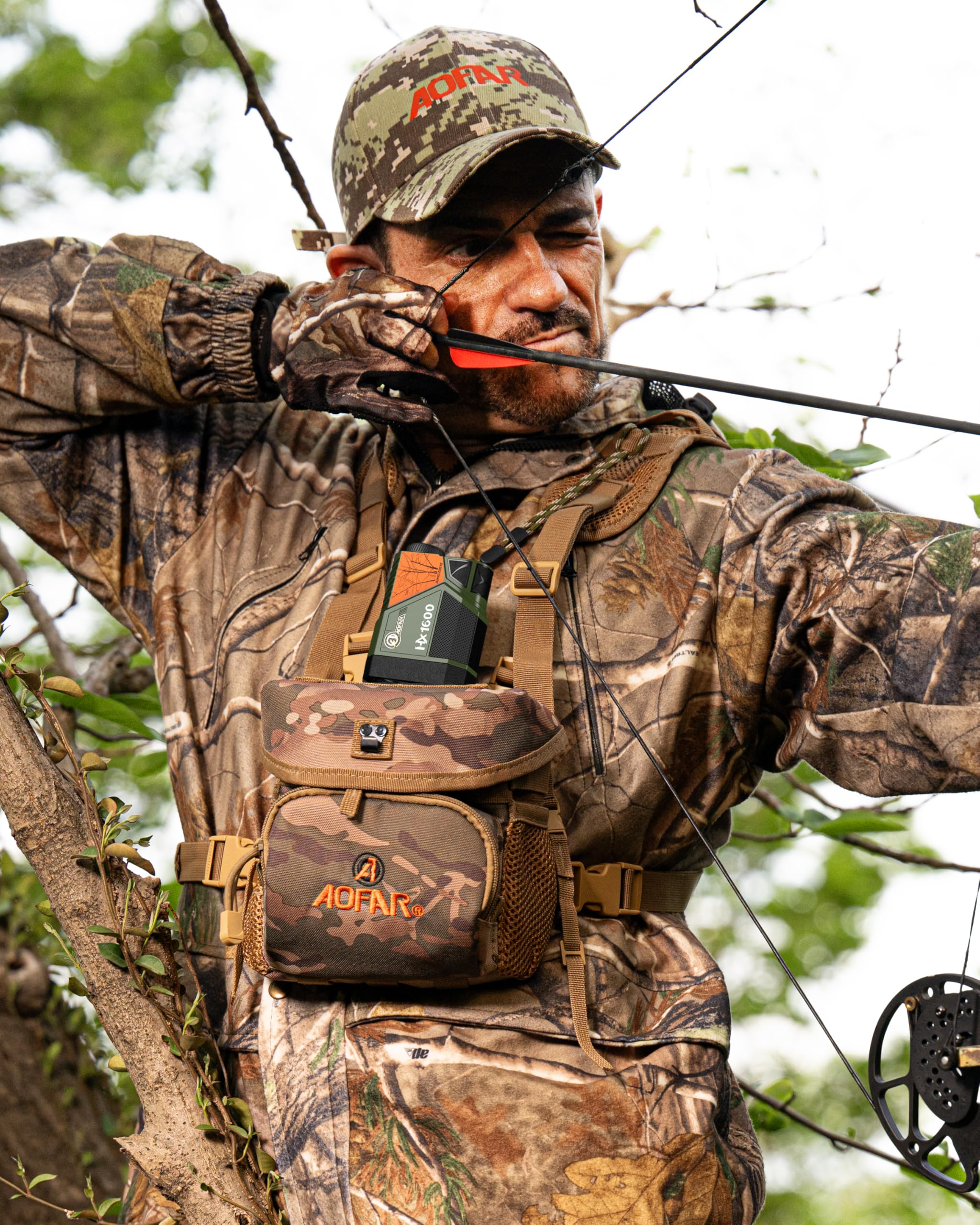 AOFAR Rangefinder for Hunting Archery HX1600, 1600 Yards with Angle and Horizontal Distance, High-Precision for Bow Hunting with Range, Speed, Scan Mode, Lightweight, Free Battery, Carrying Case