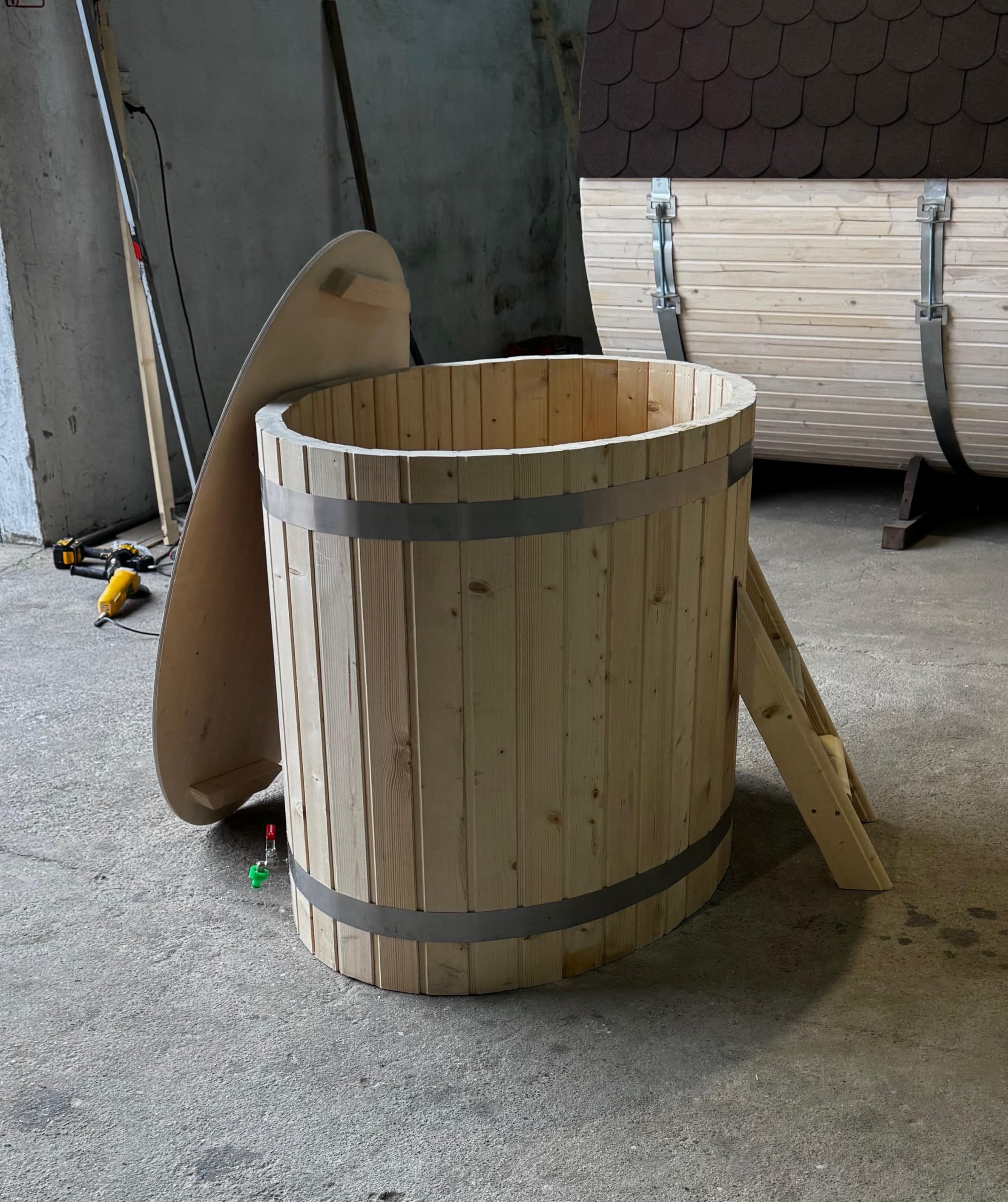 Holzfass zum Eisbaden Cold Tub Eistonne 120 cm Model 1BO