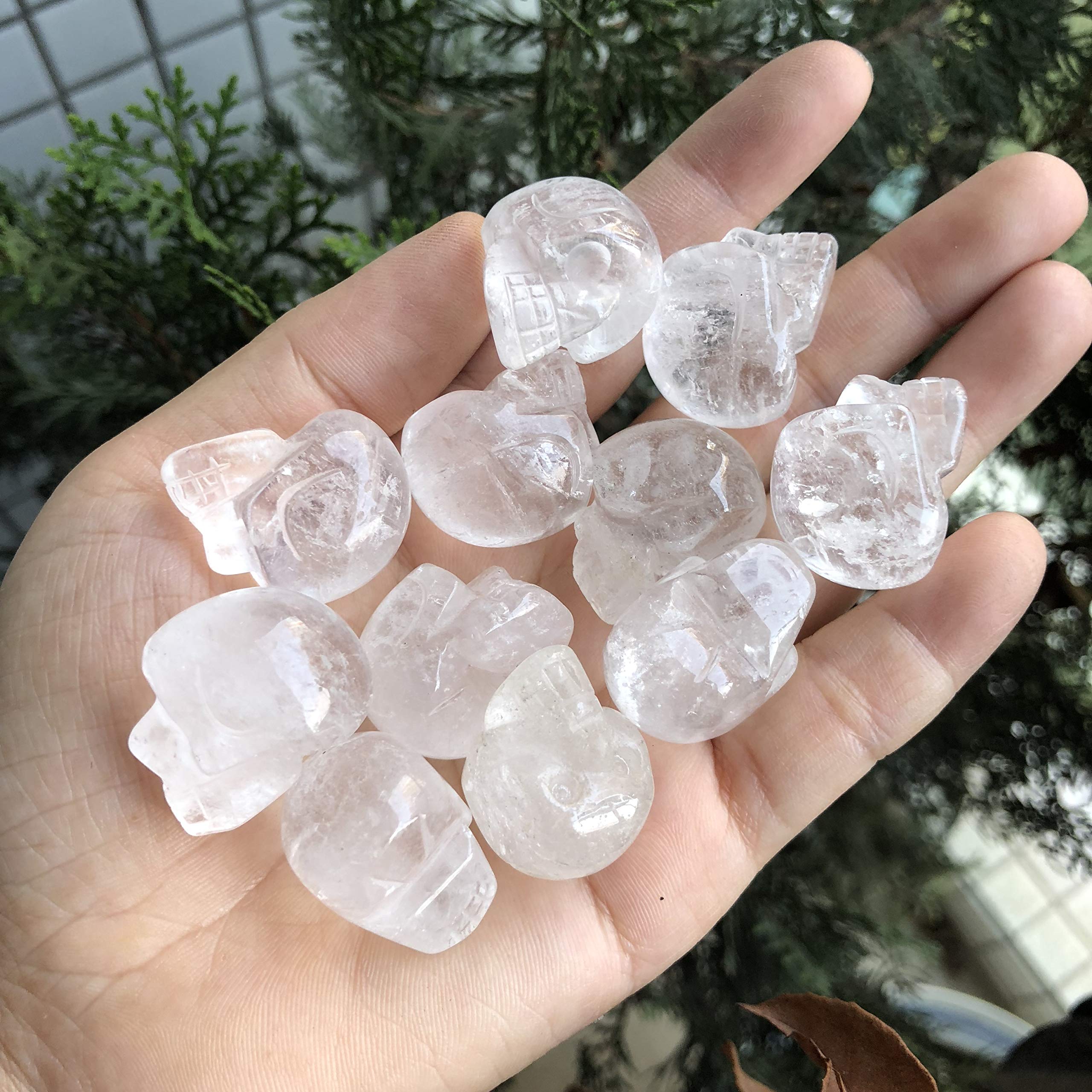Amazon.co.jp: favoramulet ミニ 2.5 cm クリスタル 人骸骨 頭像 置物