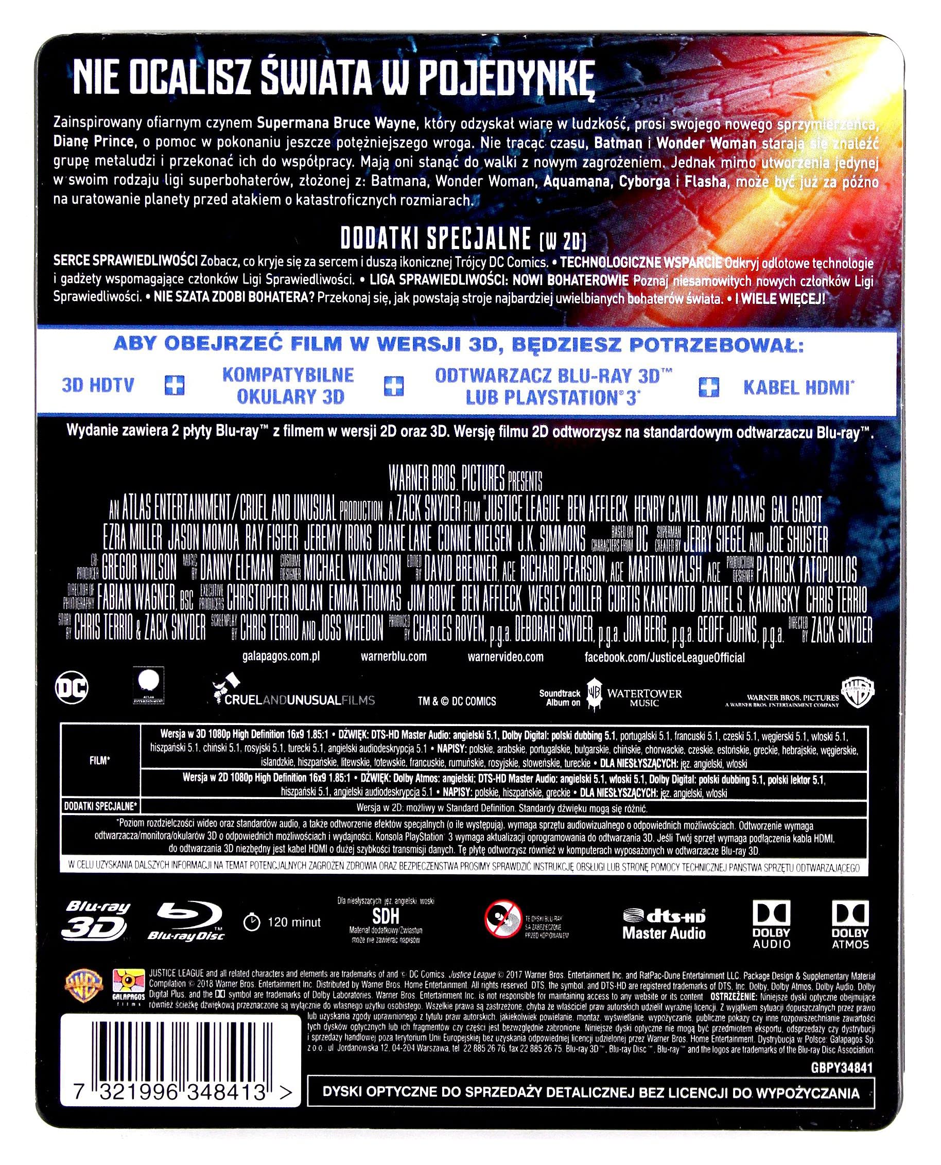 Justice league [Blu-Ray]+[Blu-Ray 3D] [Region Free] (Audio italiano)