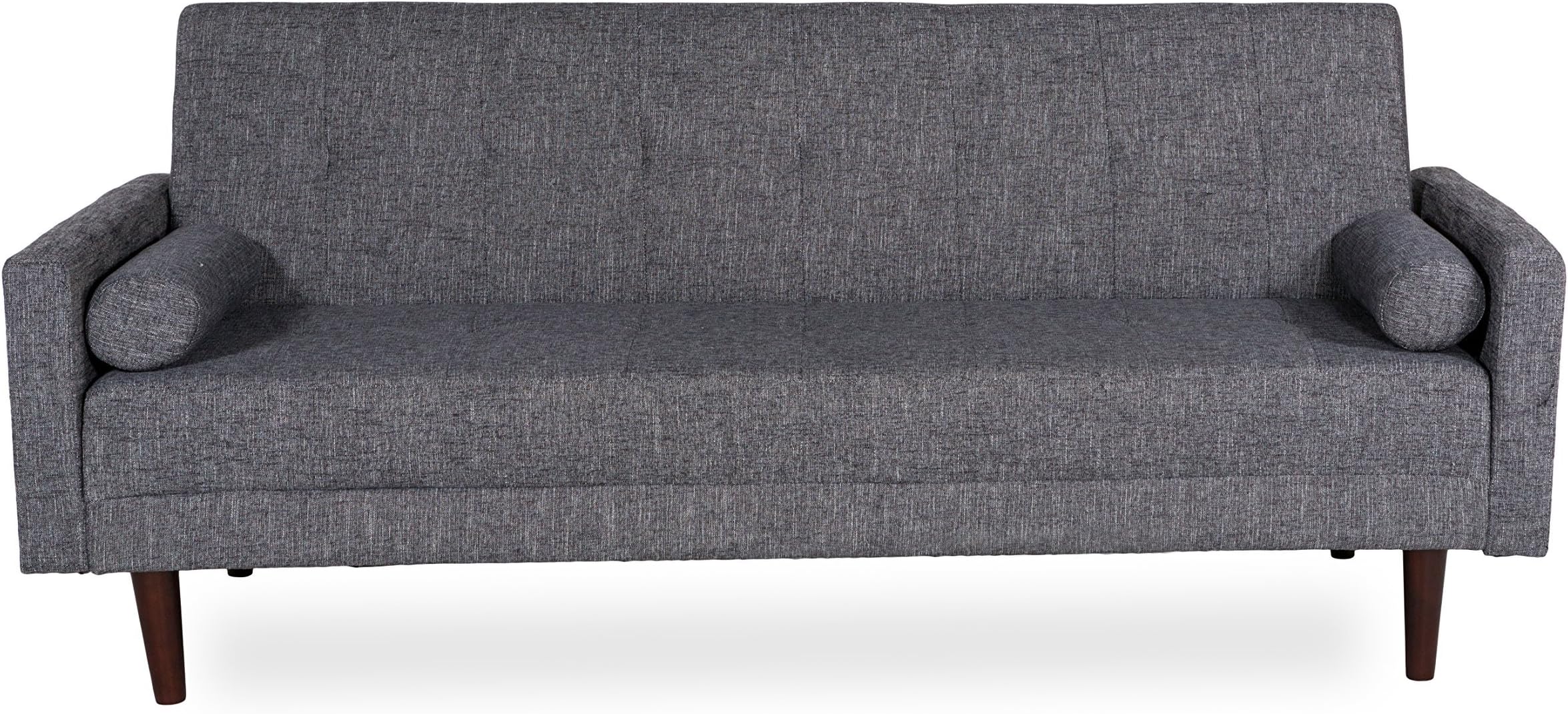 Vitalia Split Back Adjustable Klik Klak, Sofa Futon Bed Sleeper Convertible (Grey)