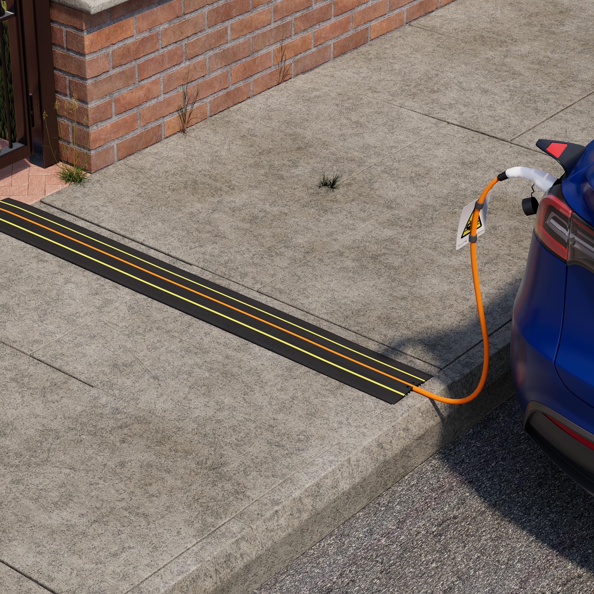 D-Line EV Ultra Floor Cable Cover, Black with Yellow Hazard Stripe, 18mm Cable Cavity, 2m Length - Image 4