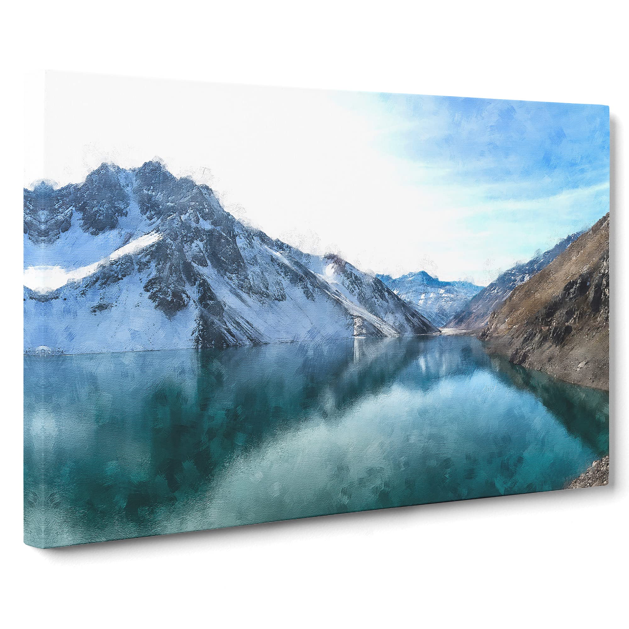 El Yeso Dam Reservoir In Chile Canvas Print, Mixed, 25L x 50W cm