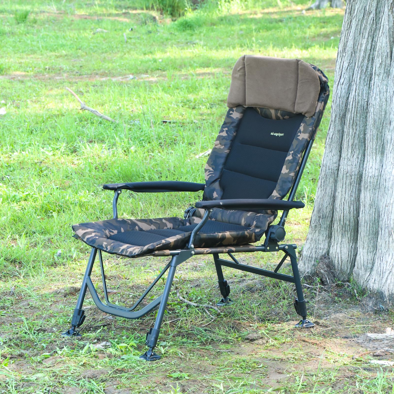 MK-Angelsport Sedia da pesca XXXL Kingsize Big Boy 2.0", portata fino a 150 kg, comoda sedia da campeggio Carp Chair