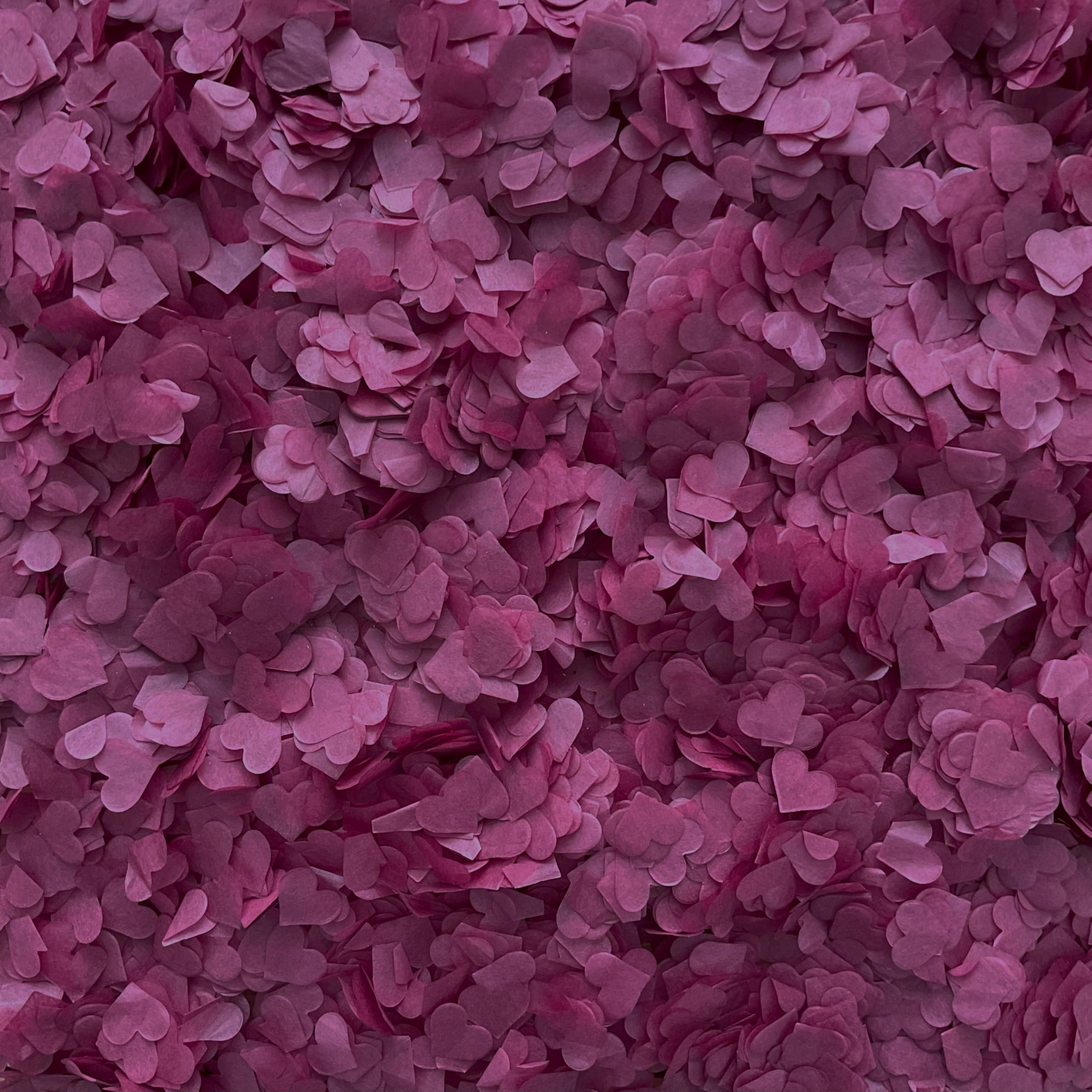 Biodegradable Heart Wedding Confetti | Eco-Friendly Tissue Paper Hearts | Many Colours (Maroon, Small (50g) 15 Handfuls)