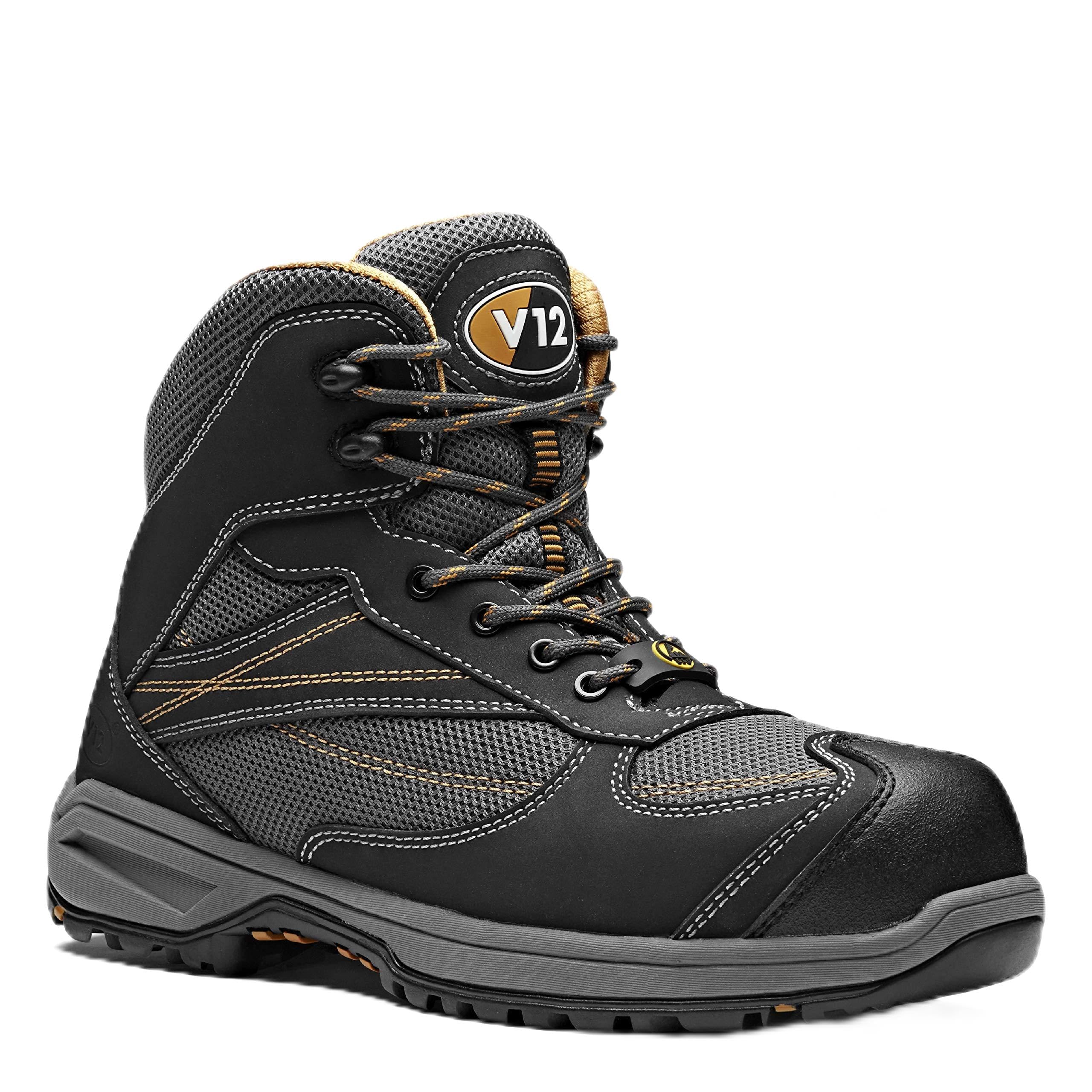 V12 Footwear Unisex Safety Boot, UK 9, EU 43