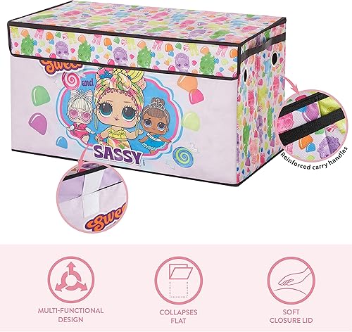 Miniatura 116 de Idea Nuova Cocomelon - Baúl plegable de almacenamiento de juguetes para niños, duradero con tapa Cocomelon,Batman Caballero Oscuro,Azul -