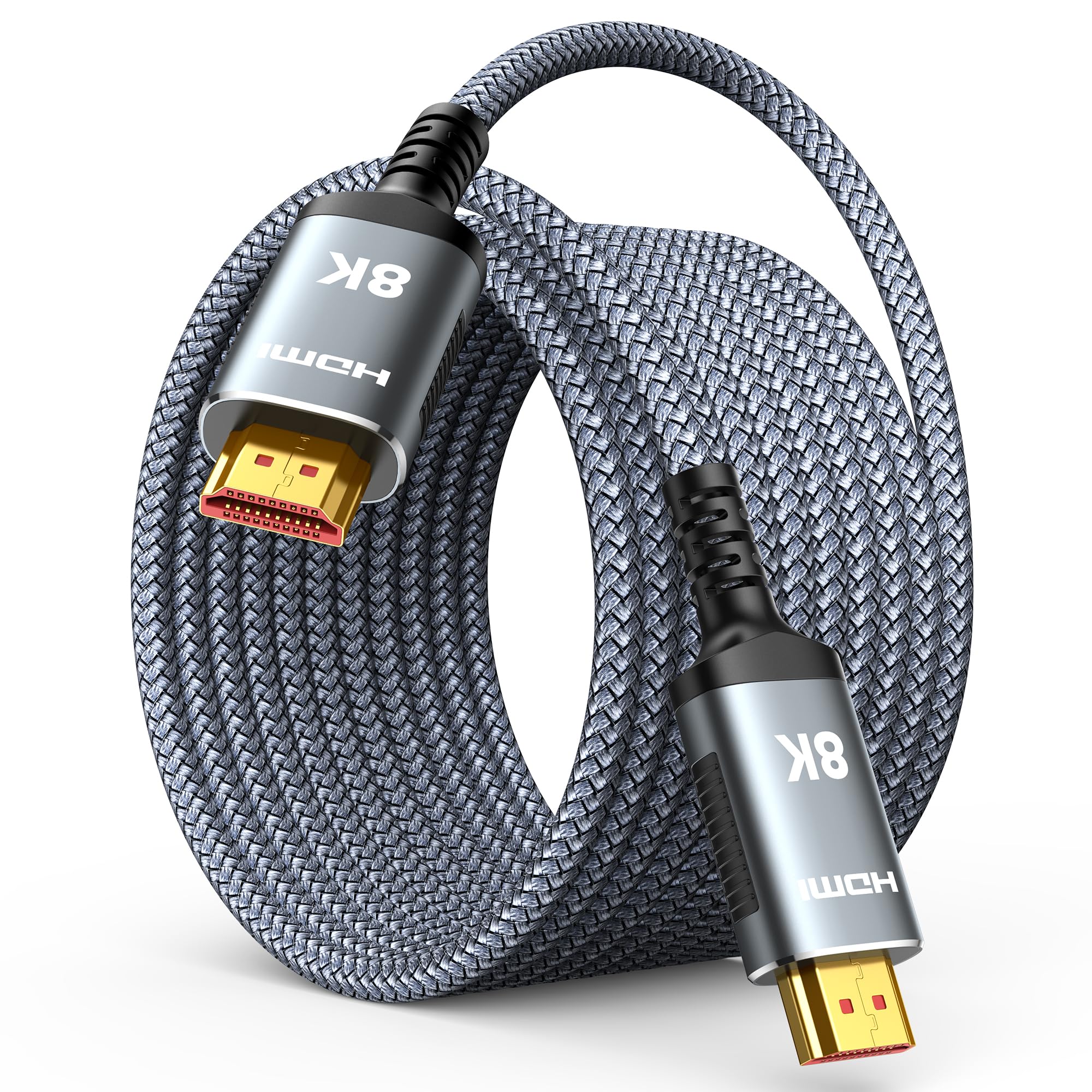 Highwings HDMI Kabel 10Meter 8K, HDMI 2.1 Kabel 48Gbps Ultra Highspeed 8K@60Hz 4K@120Hz 7680P HDR10 eARC DTS:X 3D HDCP 2.2&2.3, Kompatibel mit PS5/4/3 HDTV Blu-ray Player Monitor