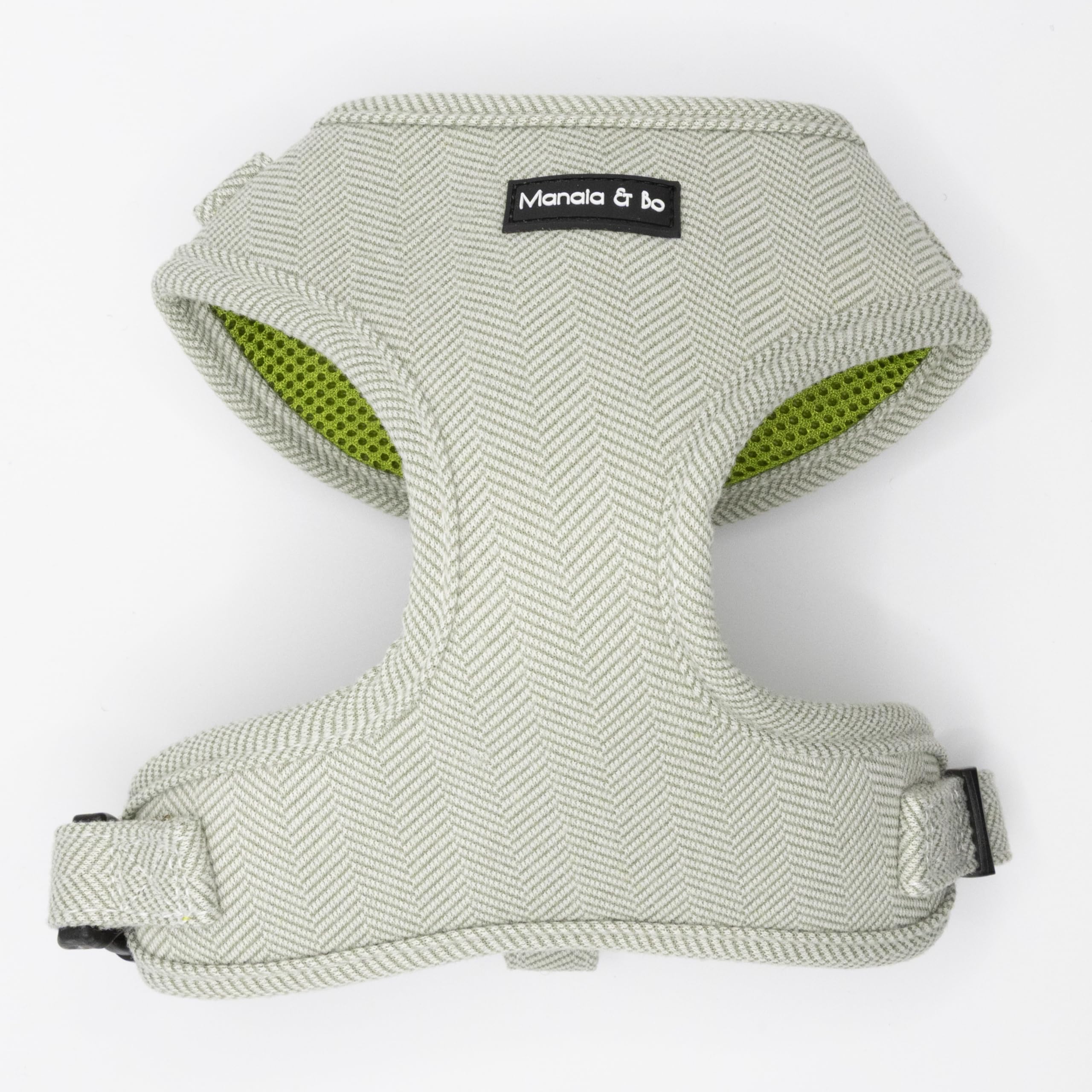 Premium Quality Adjustable Pine Herringbone Tweed Dog Harness Vest with Black Fastenings | Neck: 35-44cm, Chest: 41-54cm (Small, Harness Only) โ image 1