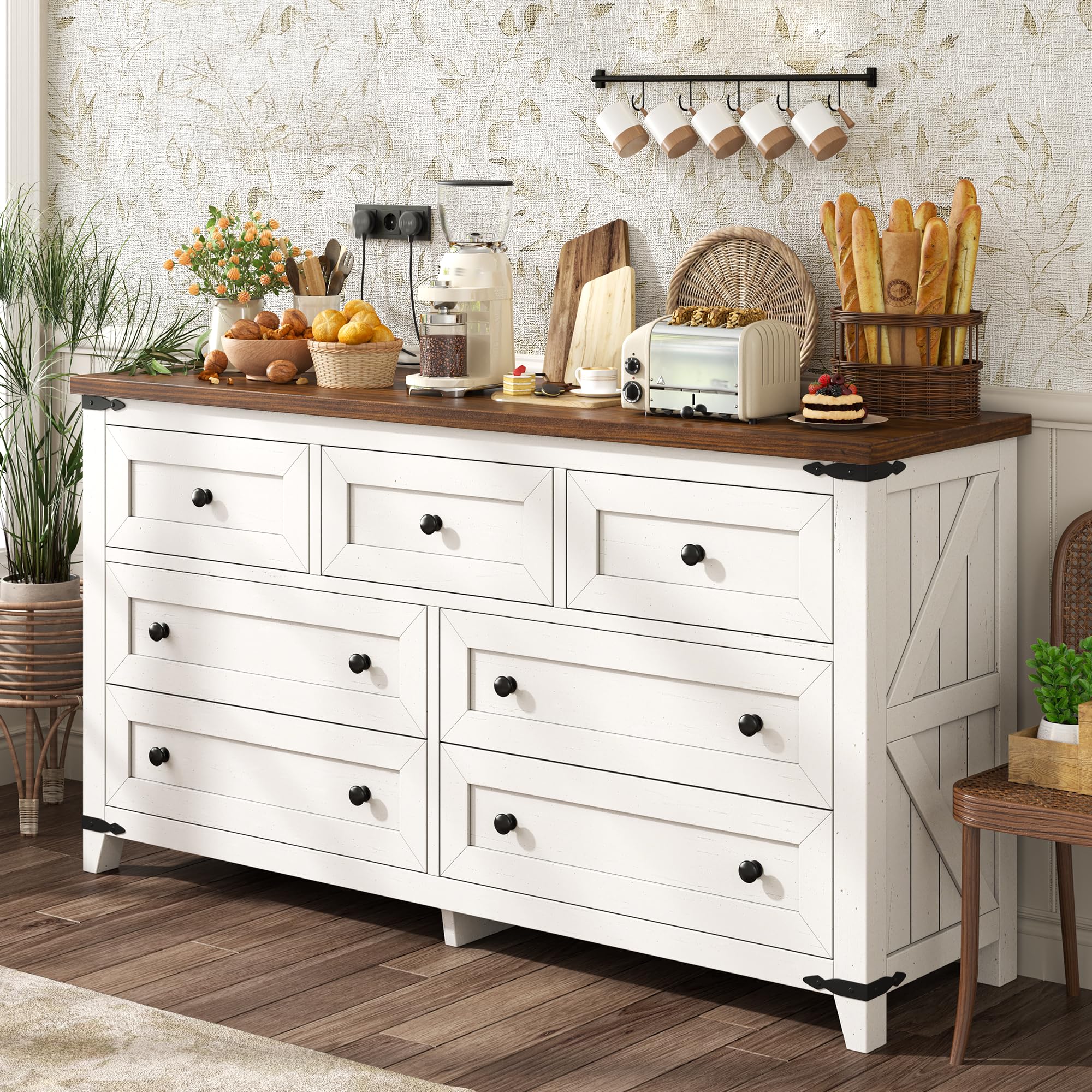Amazon.com: Romorgniz White Dresser, Farmhouse Dresser with Smooth
