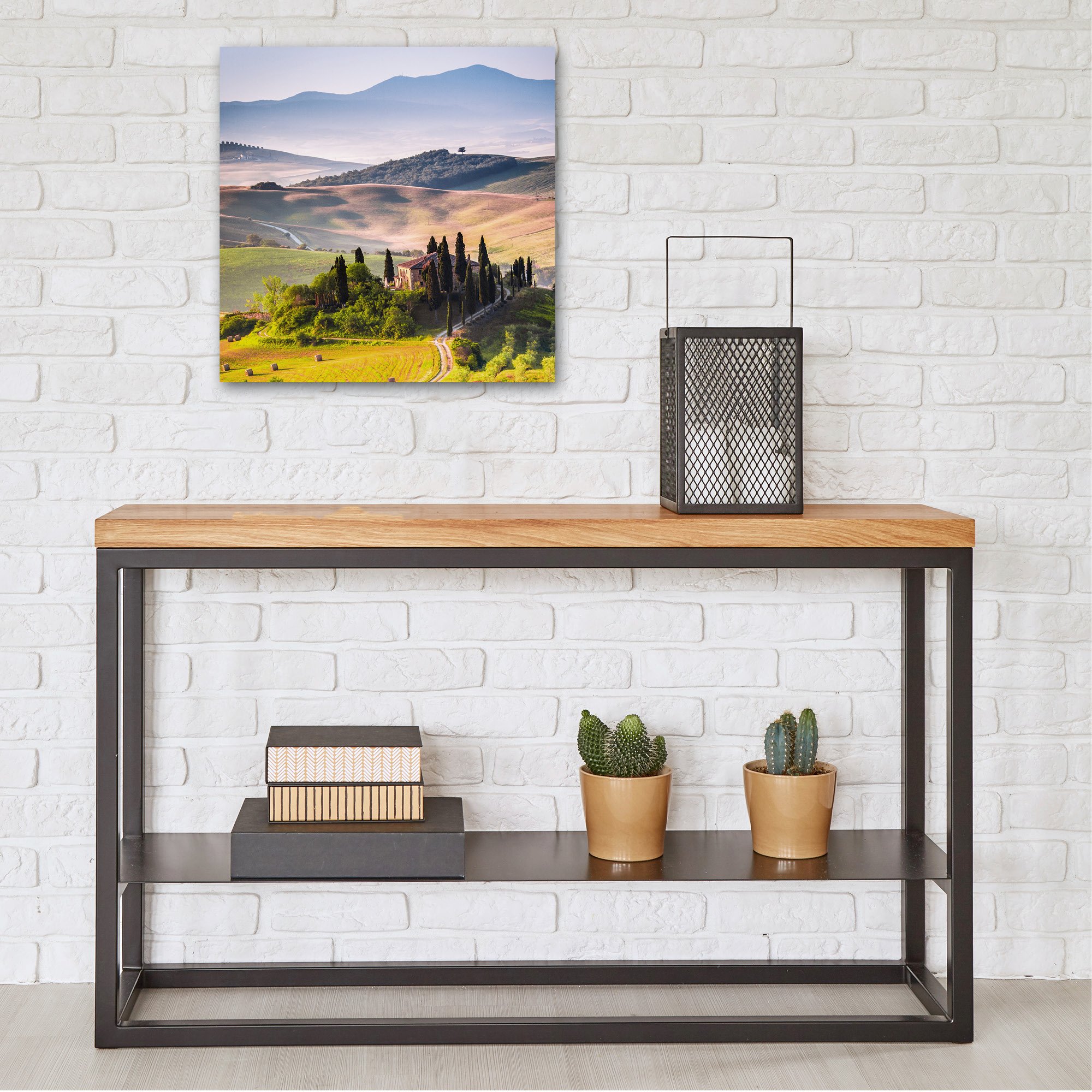 Eurographics DecoGlass Wandbild 'Idyllic Green Lake' – 50x50 Cm, Freischwebend, Hochglänzend, Modern