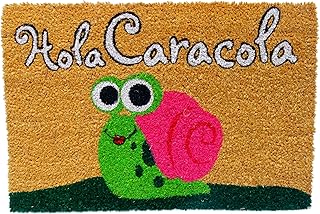 Koko DOORMATS Felpudo Entrada casa Original de Coco Natural “Hola Caracola” | Alfombra de Entrada Antideslizante para Exte...