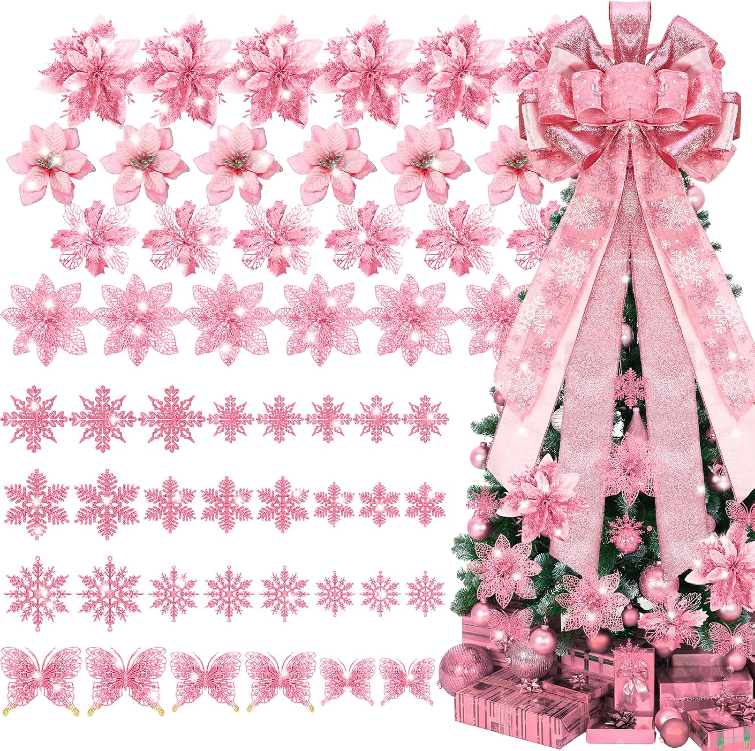 Riceshoot 73 Pcs Christmas Decorations Set 34 x 13 Inch