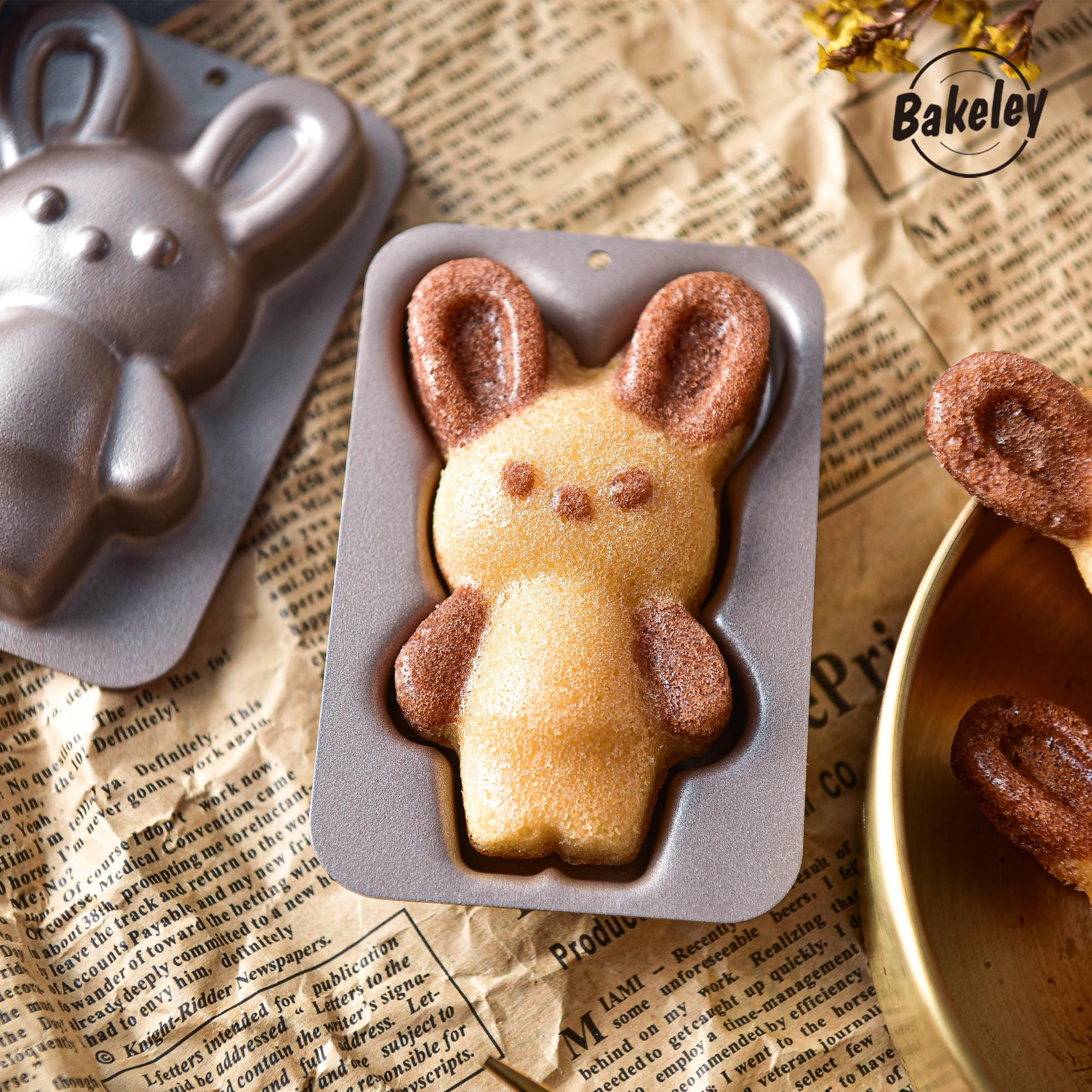 Amazon.co.jp: Bakeley小兔ケーキ型 動物チョコレート型 マドレーヌ型