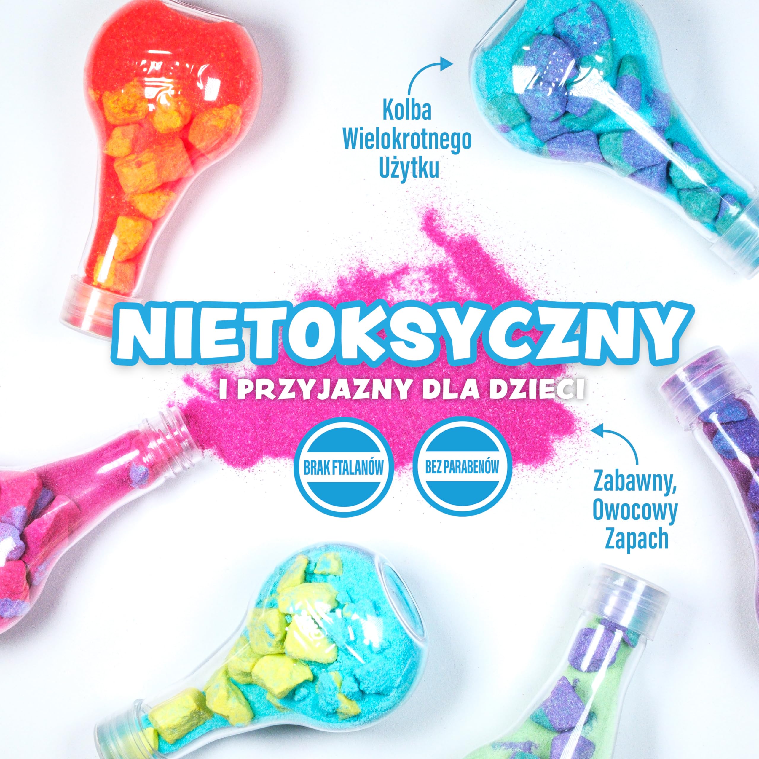 Tub Works® Kids Bath Bomb Potion Bath Toy, zestaw 6 sztuk | Nietoksyczne | Musują, pienią się i tworzą bąbelki, wybuchając feerią kolorów | Interaktywne kule do kąpieli