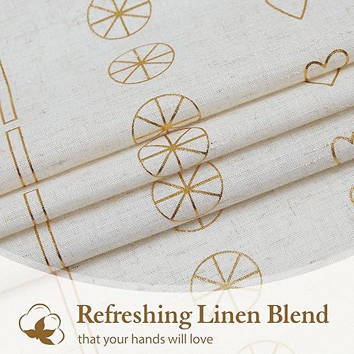 Miniatura 7 de Cortinas de lino de mezcla de lino metálico para dormitorio, 63 pulgadas de largo, filtrantes de luz, semitransparentes, cortinas para ventana de