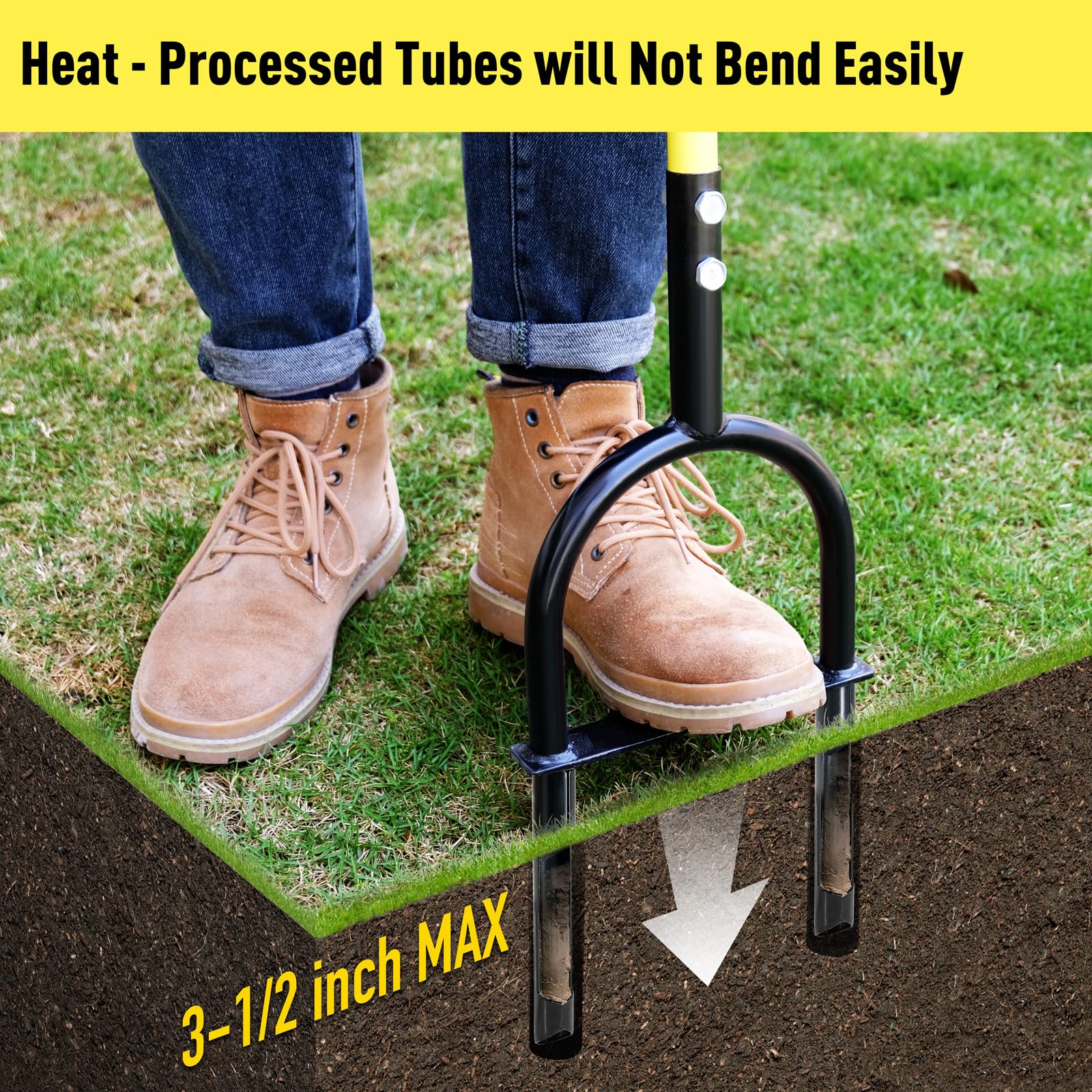 Jardineer Updated Lawn Aerator Coring Tool, Manual Yard Plug Aerators for Soil Compaction, Grass Aerators for Small Yards, Garden, Lawn - 4