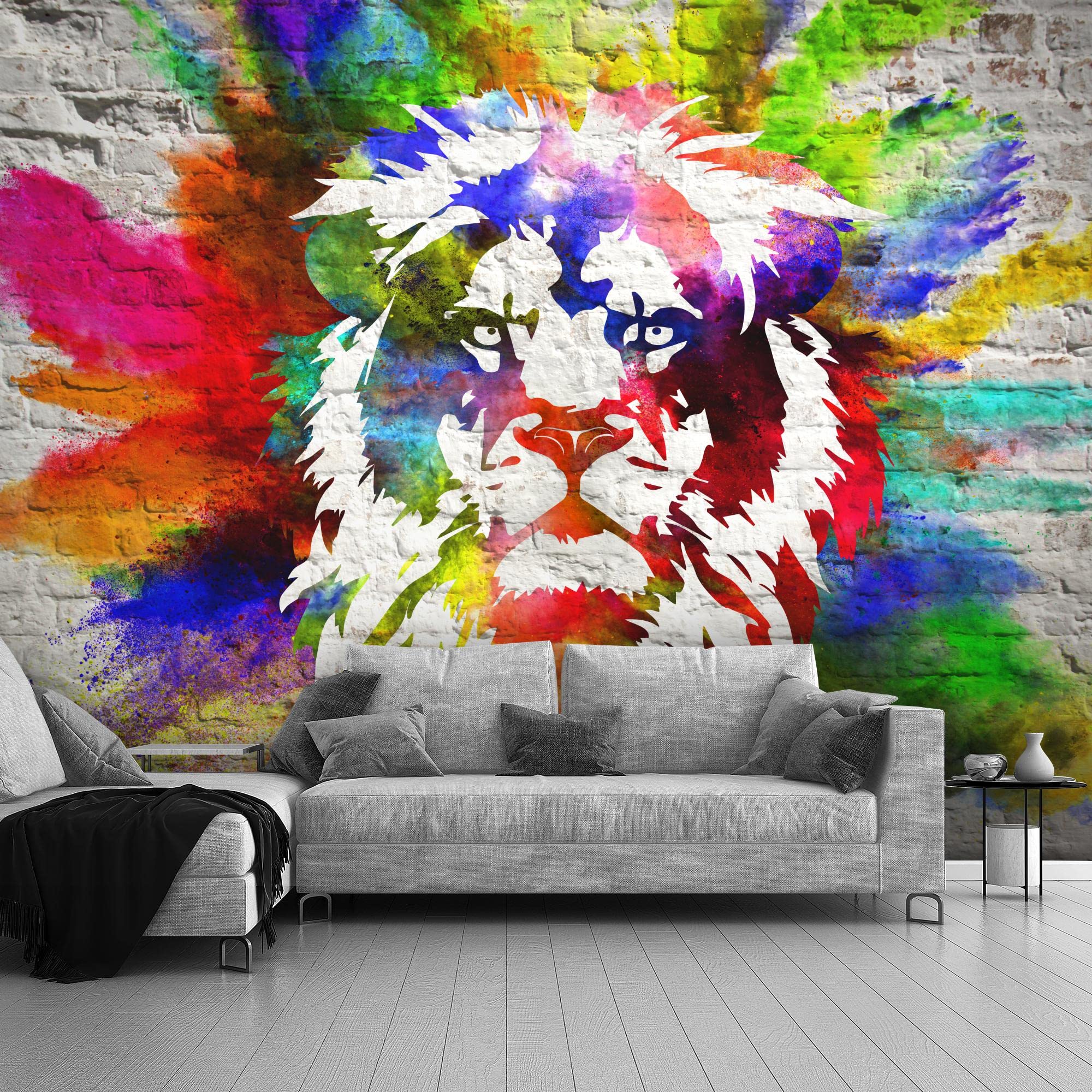 Fotobehang Graffiti Aap 396 x 280 cm - Vliesbehang Woonkamer Slaapkamer Kantoor Hal Decoratie Muurschilderingen XXL Moderne Wanddecoratie - 100% MADE IN GERMANY - Runa Behang - 9169012b