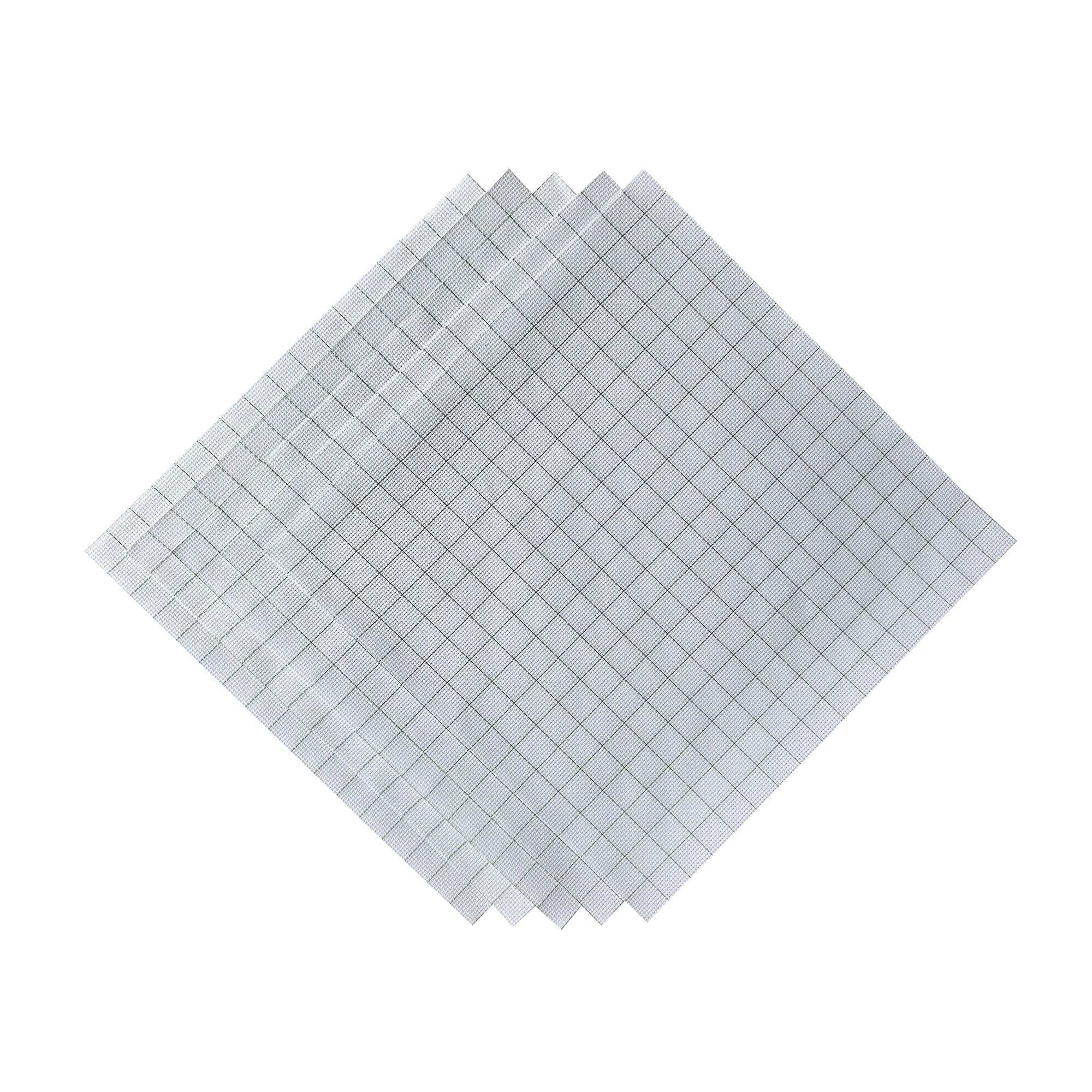Pre-Cut 14CT Easy Count Aida Fabric Cross Stitch Cloths, 11.8x11.8 inches, Set of 5 Pieces