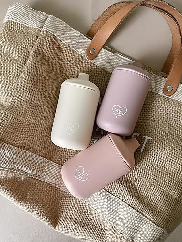 Miniatura 7 de Vasos de silicona para bebés, tapa confiable, taza de entrenamiento irrompible de 6 onzas (boquilla rosada)