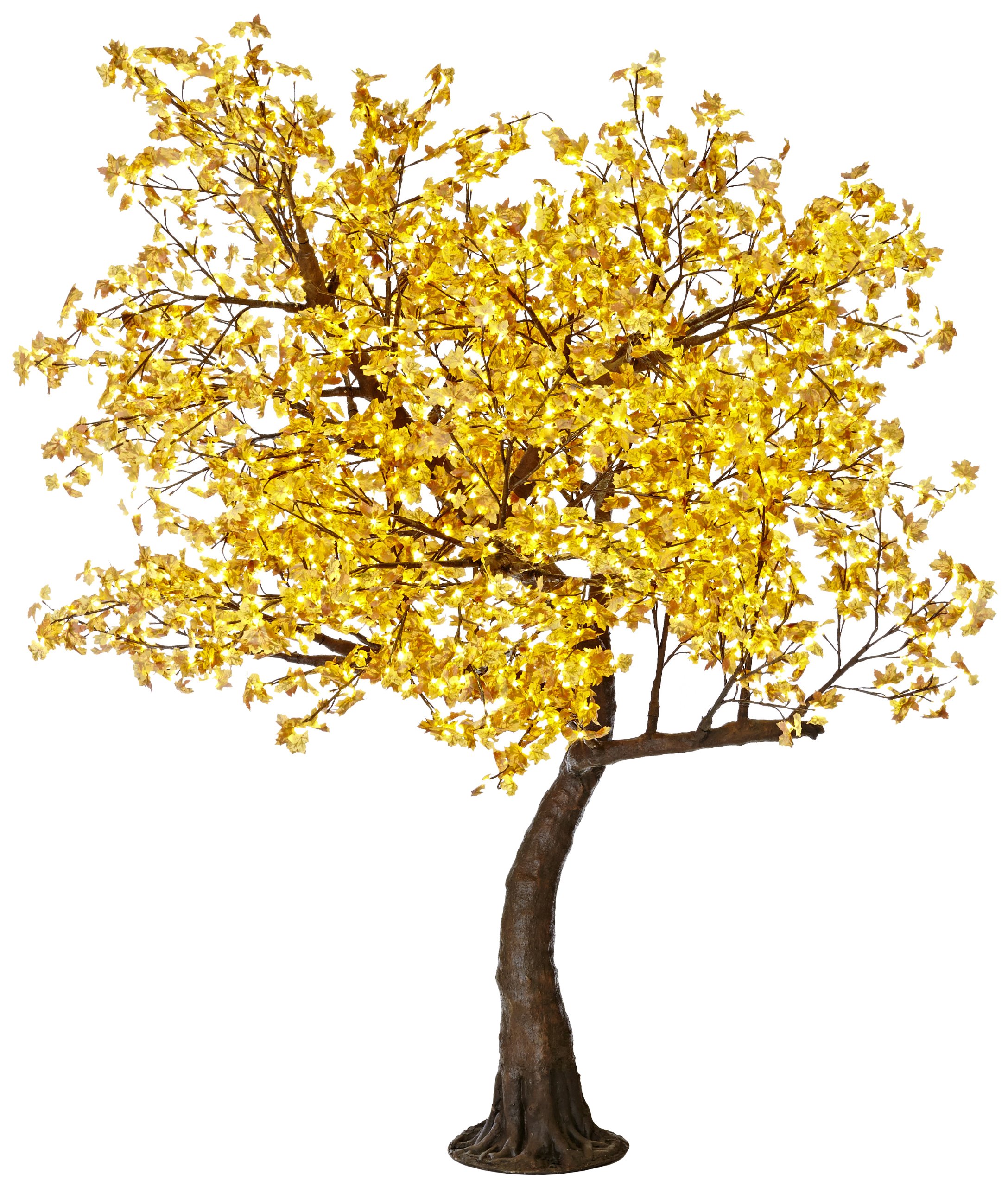 Arclite NBL-TTM-280 Aboretta Maple Tree with Multicolor Textile Leaves, 10' Height, with Natural Brown Trunk, Warm White Lights