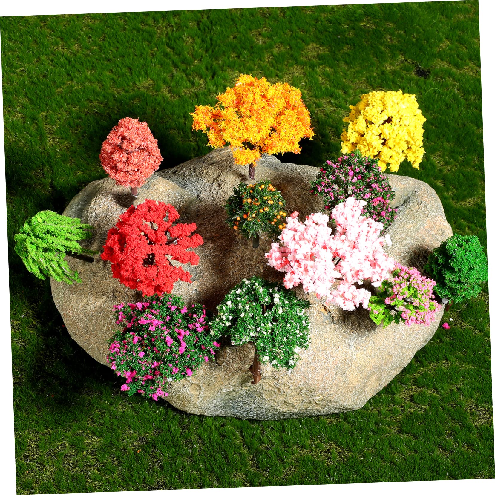 IMIKEYA 4 Set Albero Alberi A Modello Misto Cespugli Di Alberi in Miniatura Modello Di Di Cespuglio o Di Di Architettura Dell'acquario Plastica 12 Pezzi * 4