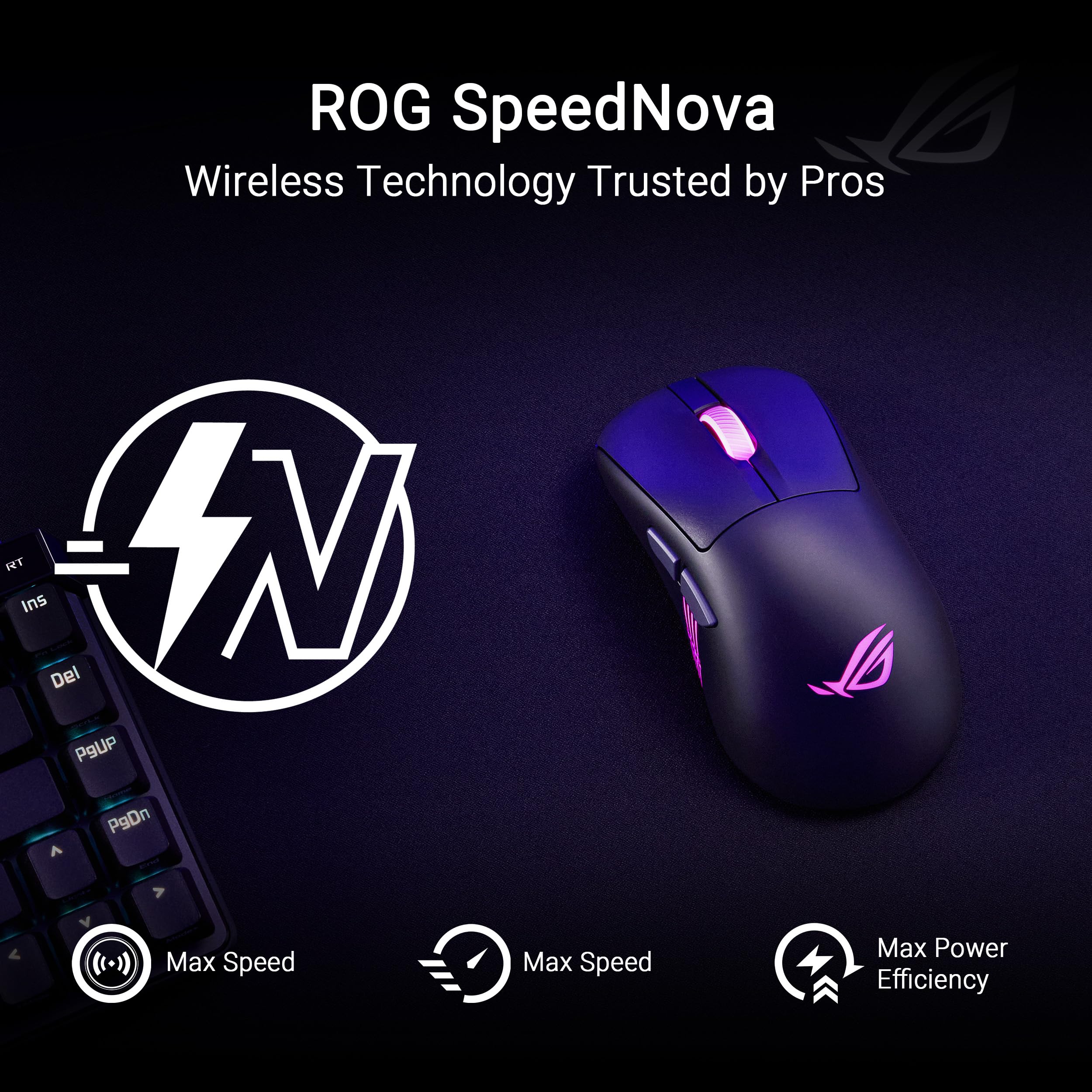 ASUS ROG Keris II Origin 64 g, ergonomiczna mysz do gier, złącze Push-Fit Switch, czujnik optyczny 42K, ROG Micro Switch II, ROG Omni Receiver, 5 programowalnych przycisków, czarny