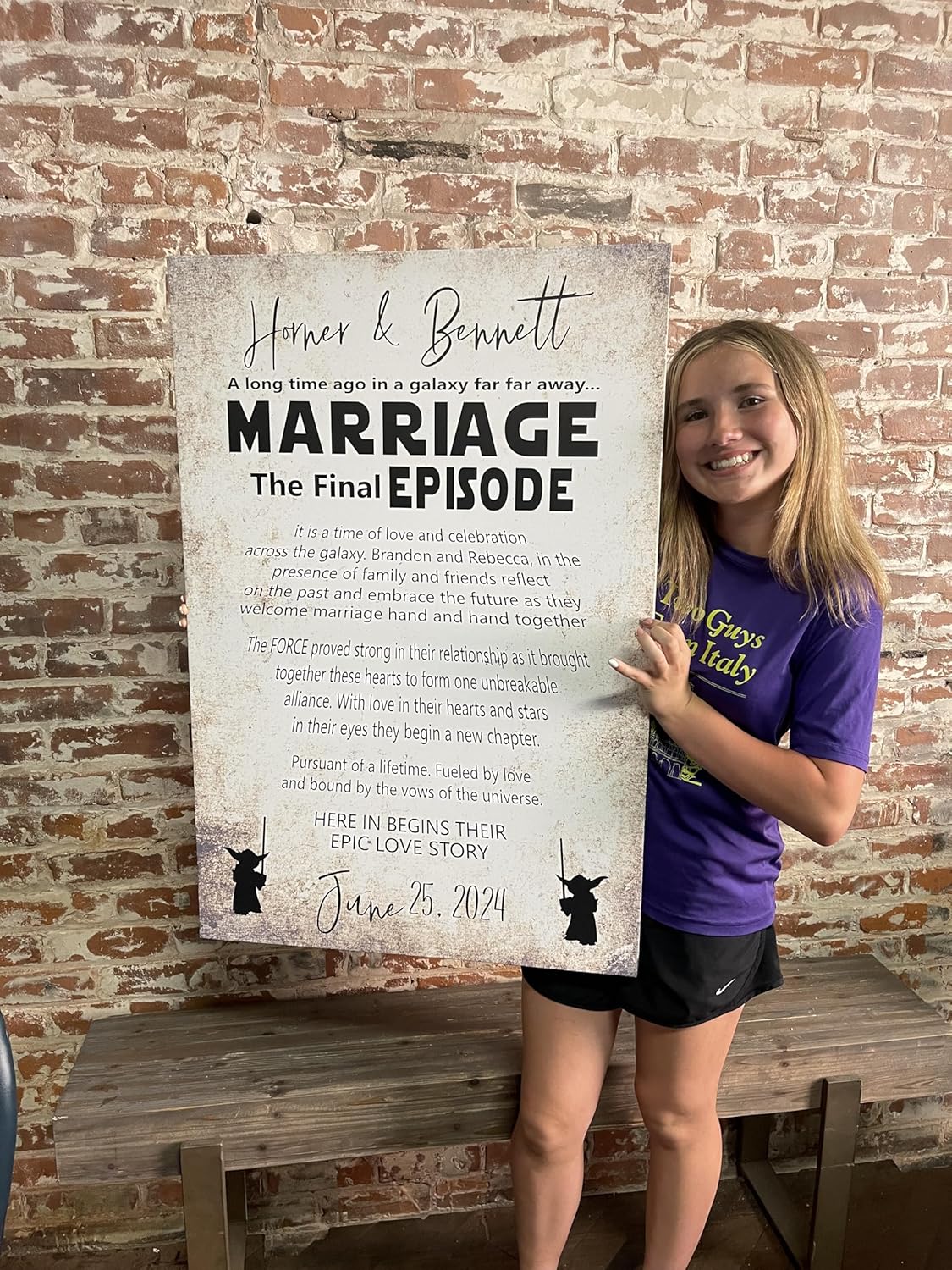 Star Wars Themed Wedding Sign or Gift, Final Episode, Favorite, Handcrafted Custom Canvas, Epic Love Story, PERSONALIZED, May 4th Wedding, Marriage The Final Episode, Galaxy