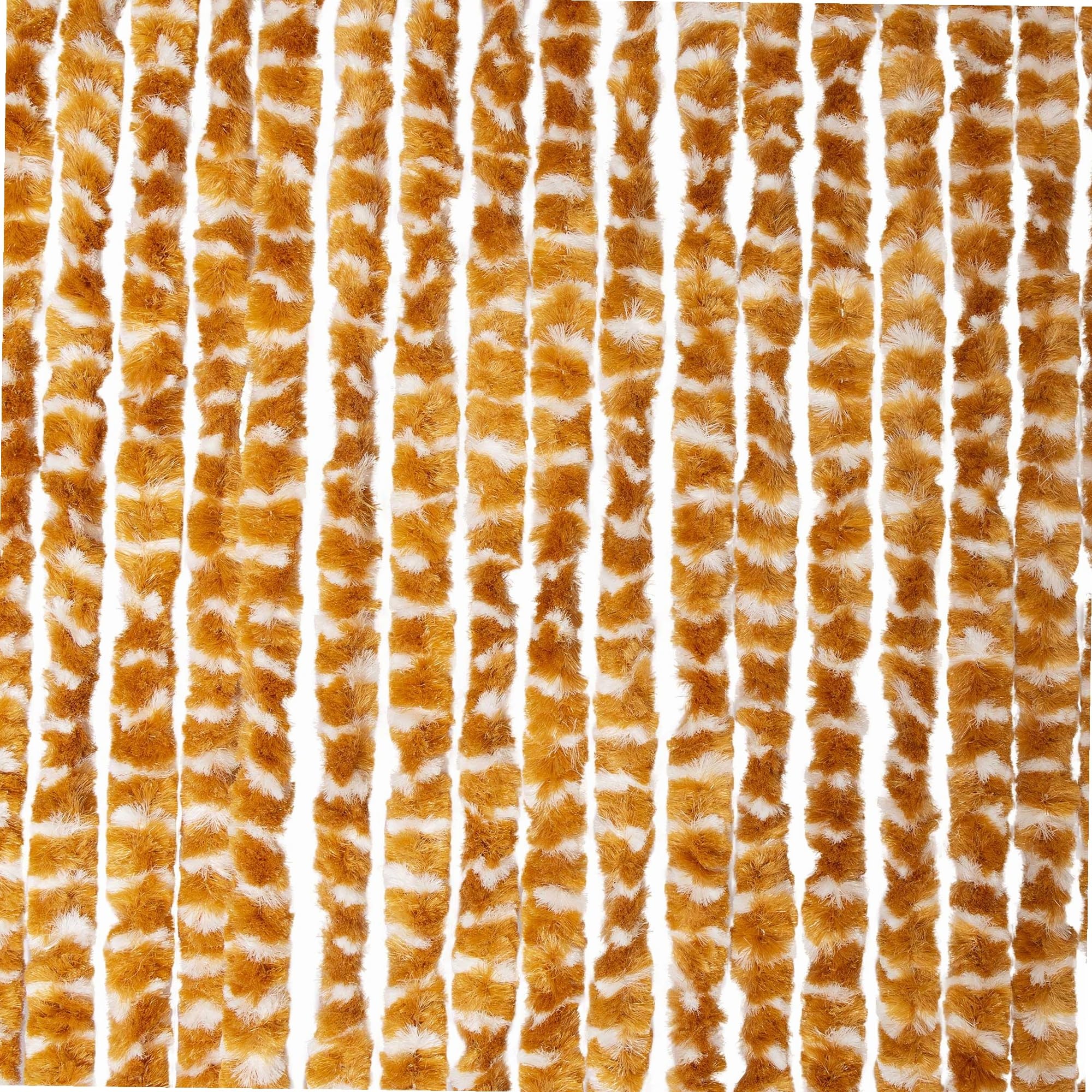 WERKA PRO Rideau Chenille Marron et Blanc - 90 x 220 cm - Protection Contre Insectes et Poussière - Tringle Ajustable et Anne