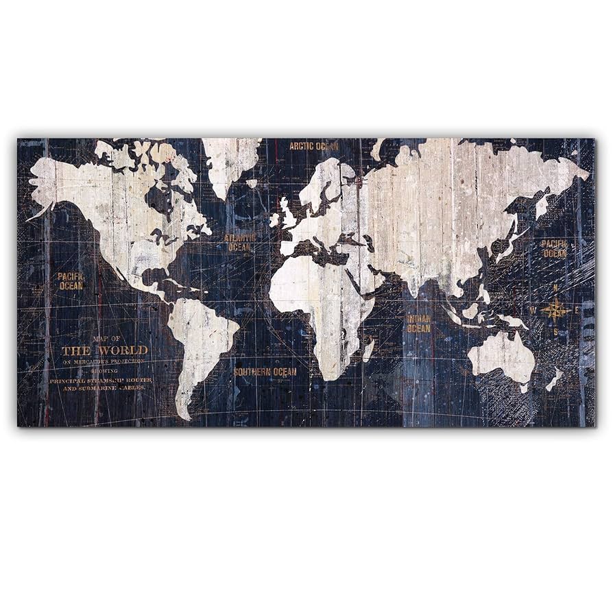 新品・未開封　bolt from the blue　World Maps Amazon.com: Stupell Industries Vintage Abstract World Map