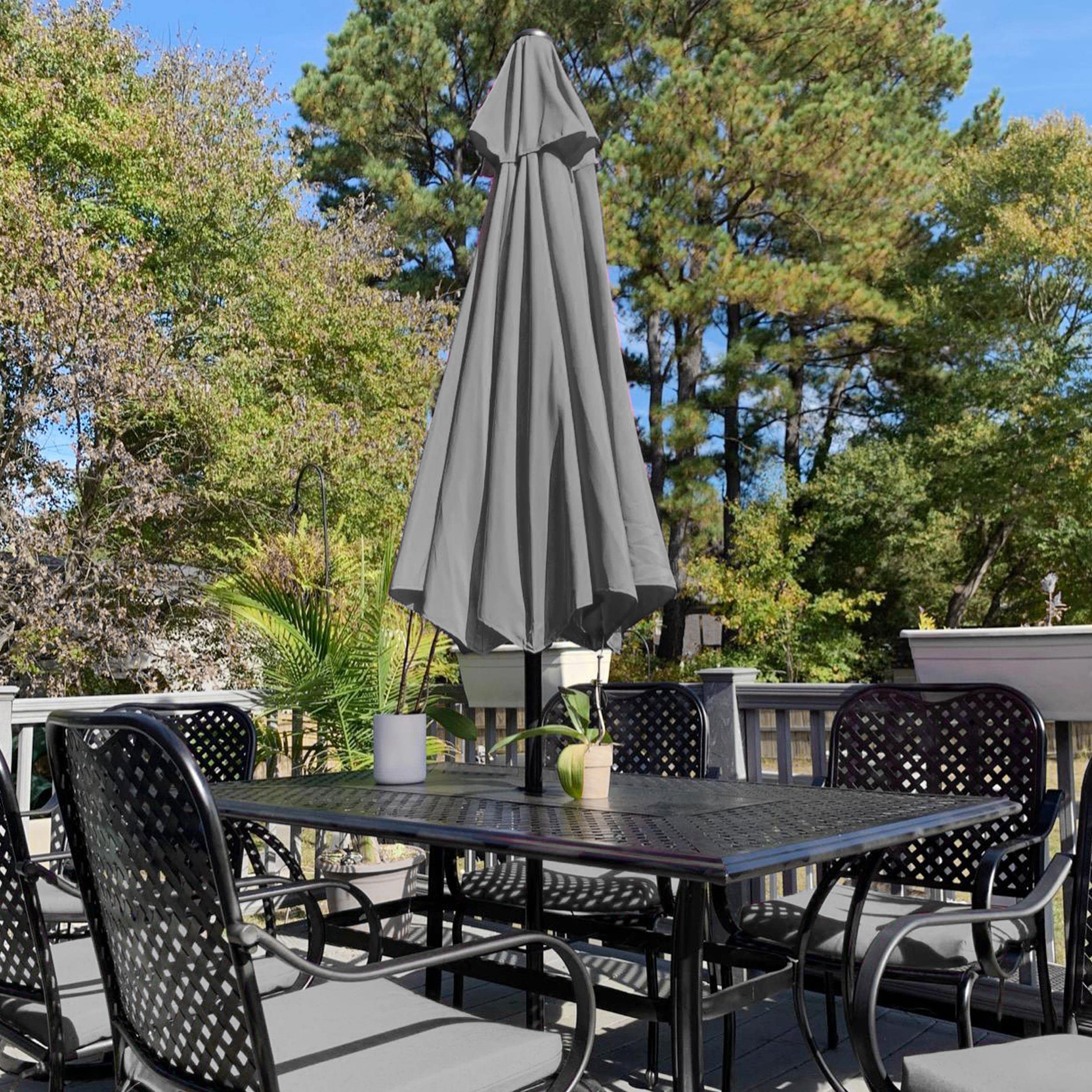 Yaheetech Parasol de Jardin Extérieur Parasol Inclinable 230cm/270cm/327cm avec 6 Baleines Cadre en Métal Protection Solaire pour Jardin Terrasse Patio Piscine Plage Balcon 230 cm Gris