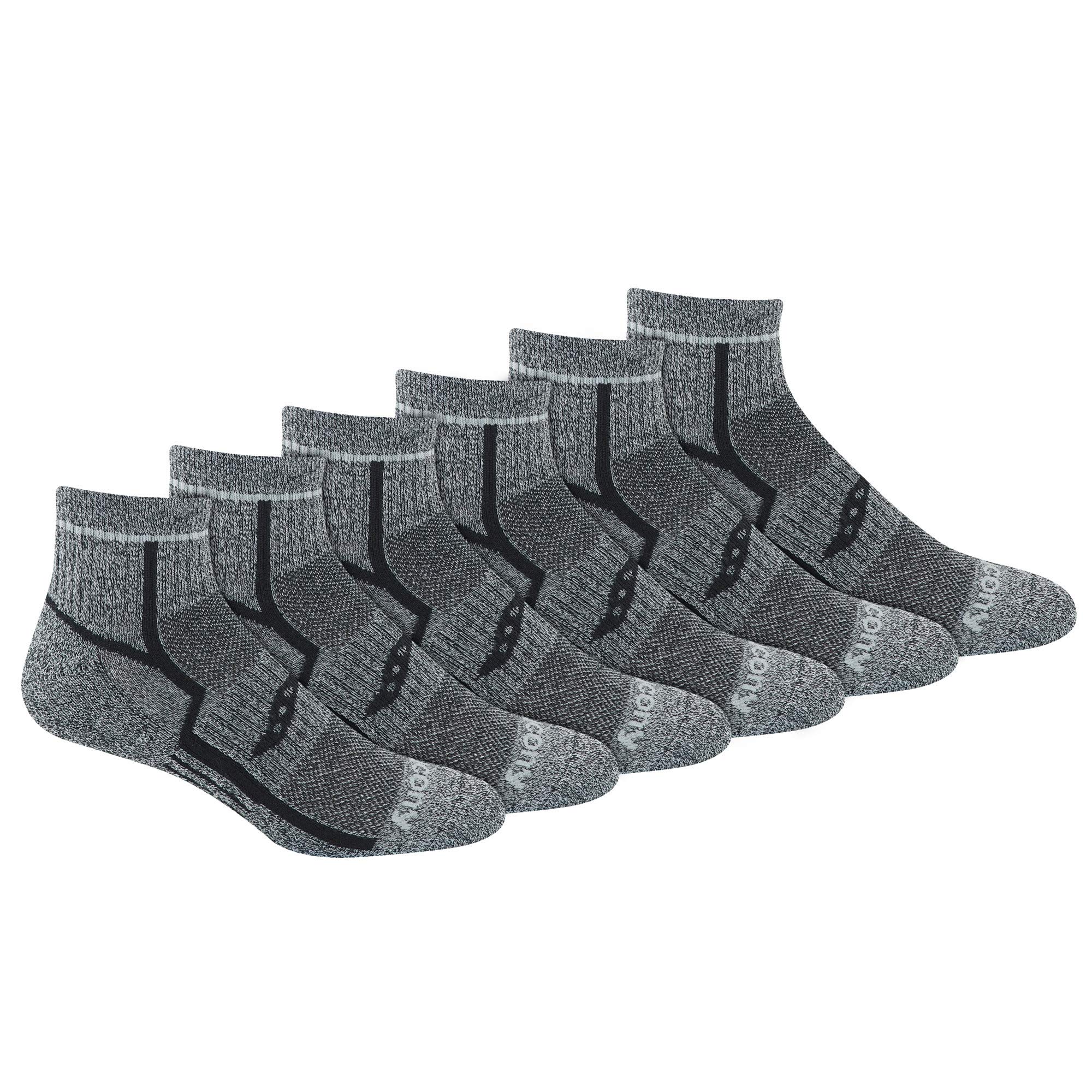 Saucony Męskie skarpety RunDry Bolt Performance Quarter dostępne w rozmiarach L-XL (6, 12 par), Large