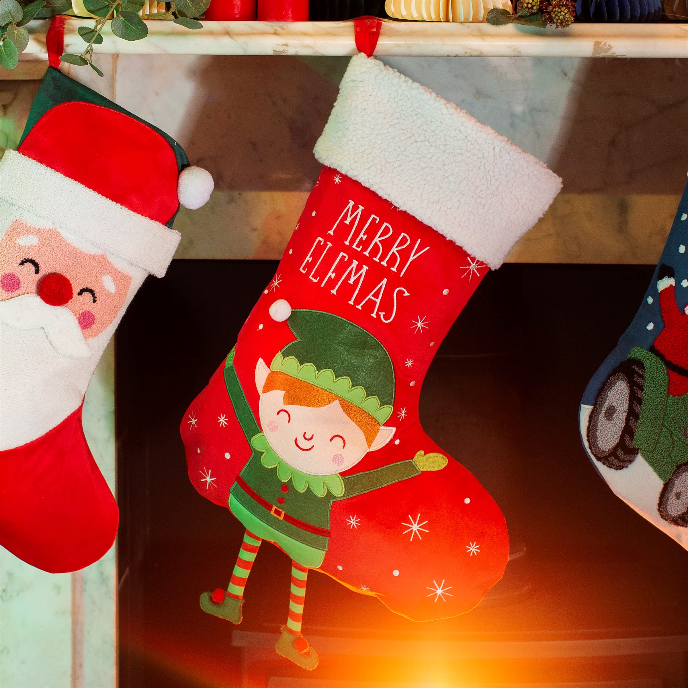 Sass & Belle Red Elf With Dangly Legs Stocking