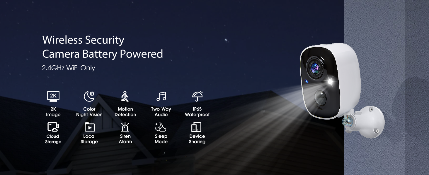 Telecamera di sicurezza wireless alimentata a batteria con visione