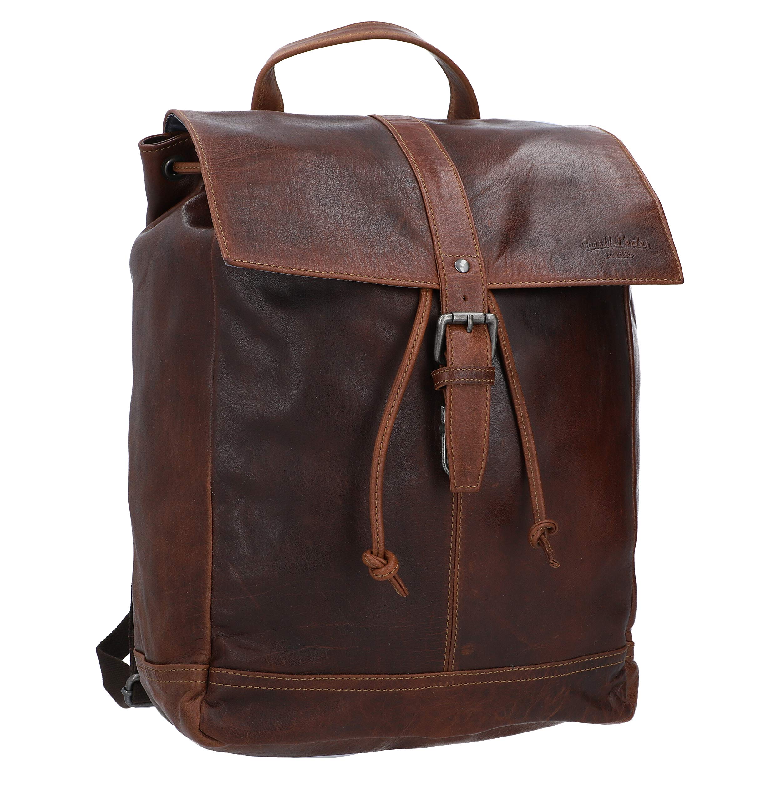 Gusti Kurierrucksack Leder - Jaime Rucksack Lederrucksack Vintage Cityrucksack Outdoorrucksack Laptoptasche Unirucksack 17L Leder