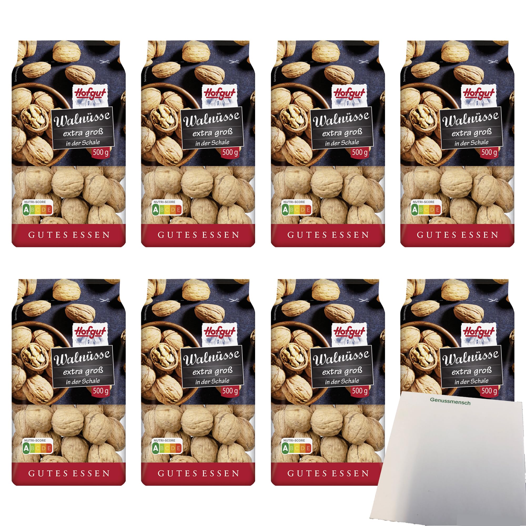 usy Bundle für Hofgut Walnüsse in Schale VPE (8x500g Beutel) + usy Block