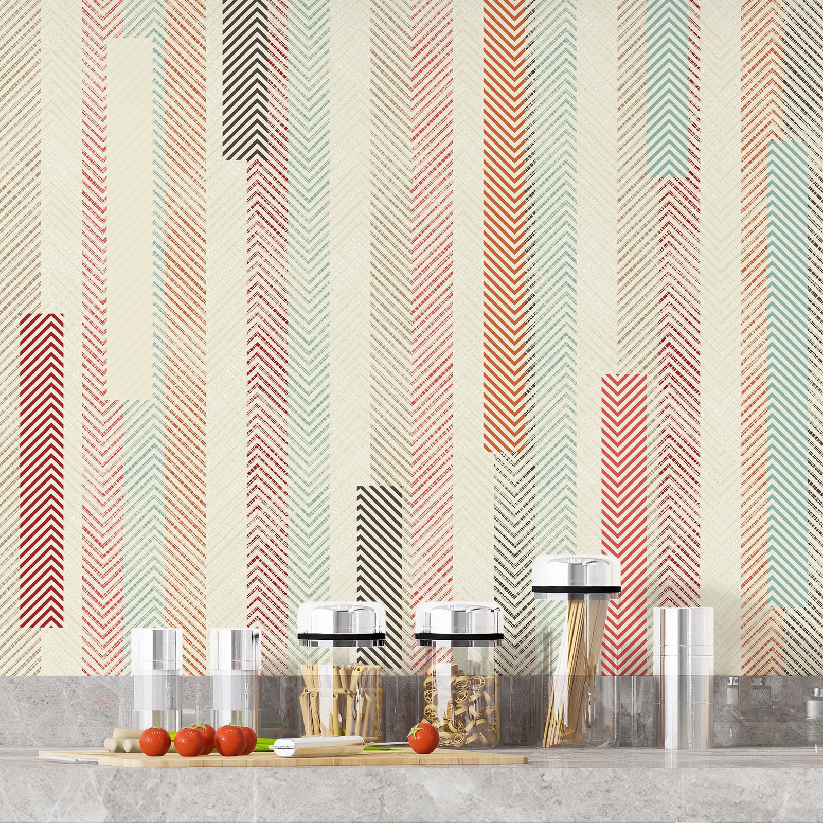 Lumalea Crédence/Adesivo da cucina – Design 3617680474617 – Adesivo + protezione lucida, 90 x 90 cm