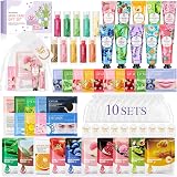70 sztuk zestaw upominkowy dla kobiet, do pielęgnacji skóry, 10 sztuk akcesoriów do spa Skincare dla dziewcząt, z maseczkami na twarz, kremem do rąk, płatkami pod oczy, maseczkami do ust, balsamem do