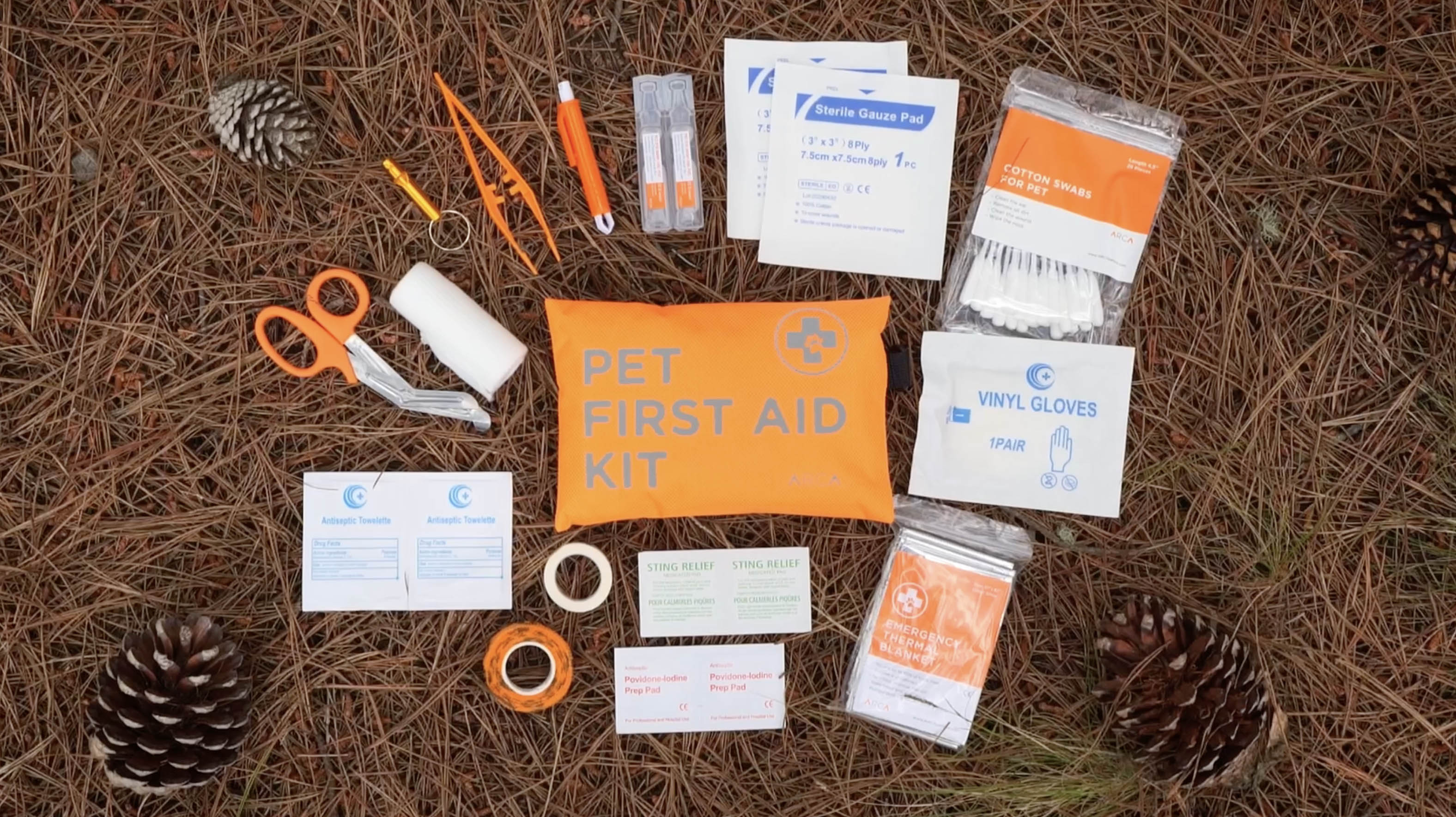 ARCA PET Dog First Aid Kit - Pet Emergency Kit - Water Resistant High Visibility Reflective First Aid Pouch Dog Camping Essentials for Hiking, Backpacking, Sports, Hunting - image 8