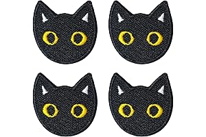 Embroidered Black Cat Patches 4 Pack