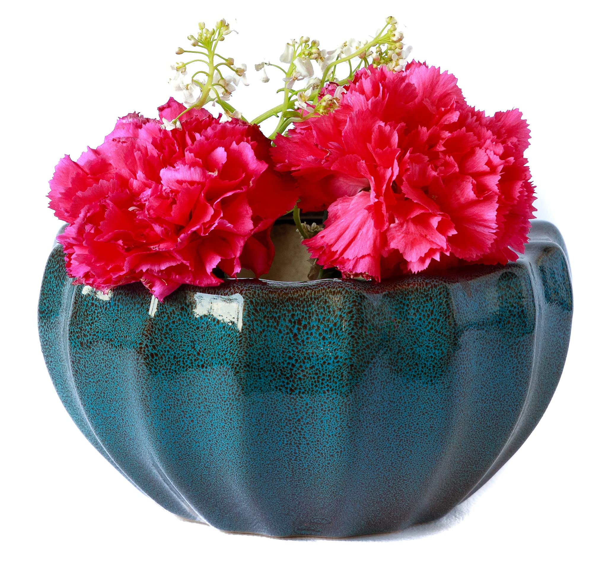 PLANTORI Succulent Pot,Small Indoor Plant Pot,Ceramic Blue Bonsai Pot for Plants,Flower Pot for Home Decoration,Planter,Gamla for Balcony,Herb Planter for Kitchen(6 inch Dia Pot for Plants)