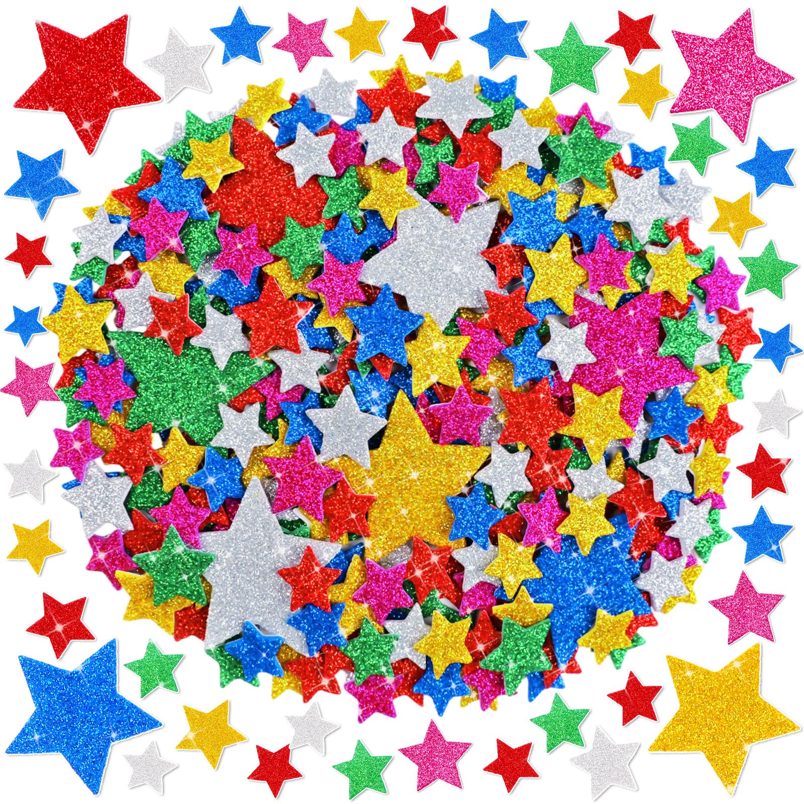 Photo 1 of 1050Pcs Foam Stickers,Glitter Foam Stars Stickers,Colorful