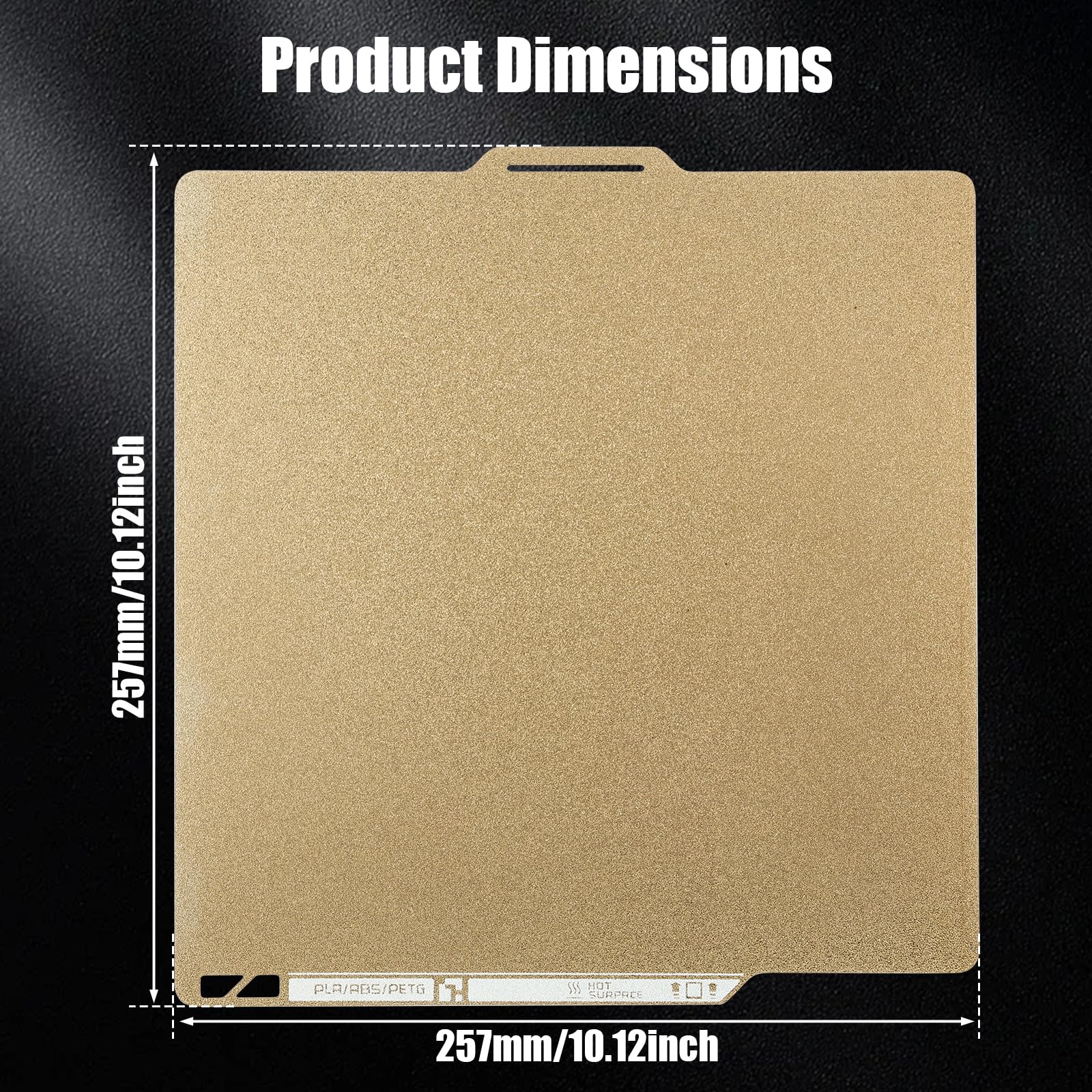 PEI Druckplatte 257x257mm Druckplatte für Bambulab Lab P2S X1 X1C X1E A1 P1P P1S, Gefrostet Textured 3D-Drucker-Plattformen mit 0,7 mm Federstahlplattenbasis (1 PCS)
